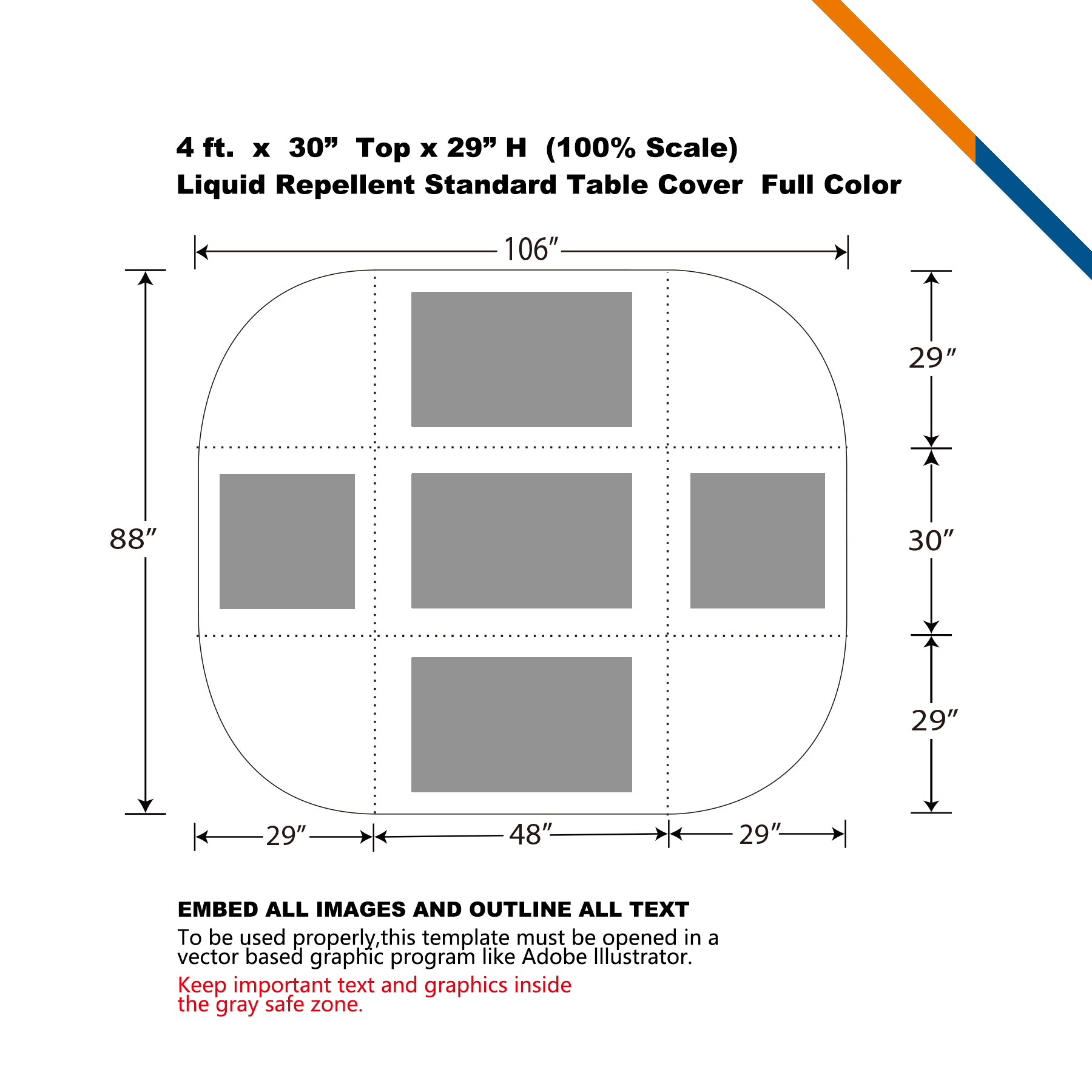 4' Sarvos Liquid Repellent Standard Table Throw 4