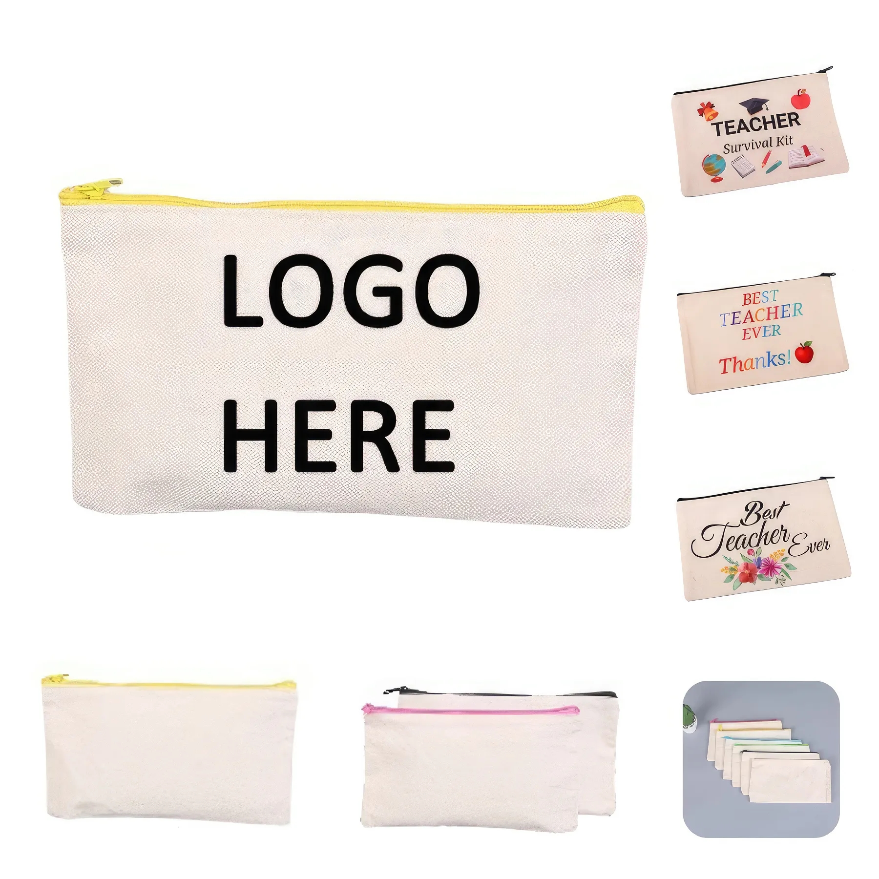 Canvas Pencil Pouch & Makeup Cosmetic Toiletry Bag 3