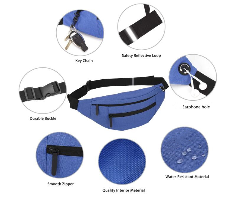 Fanny Pack with 4-Zipper Pockets 5