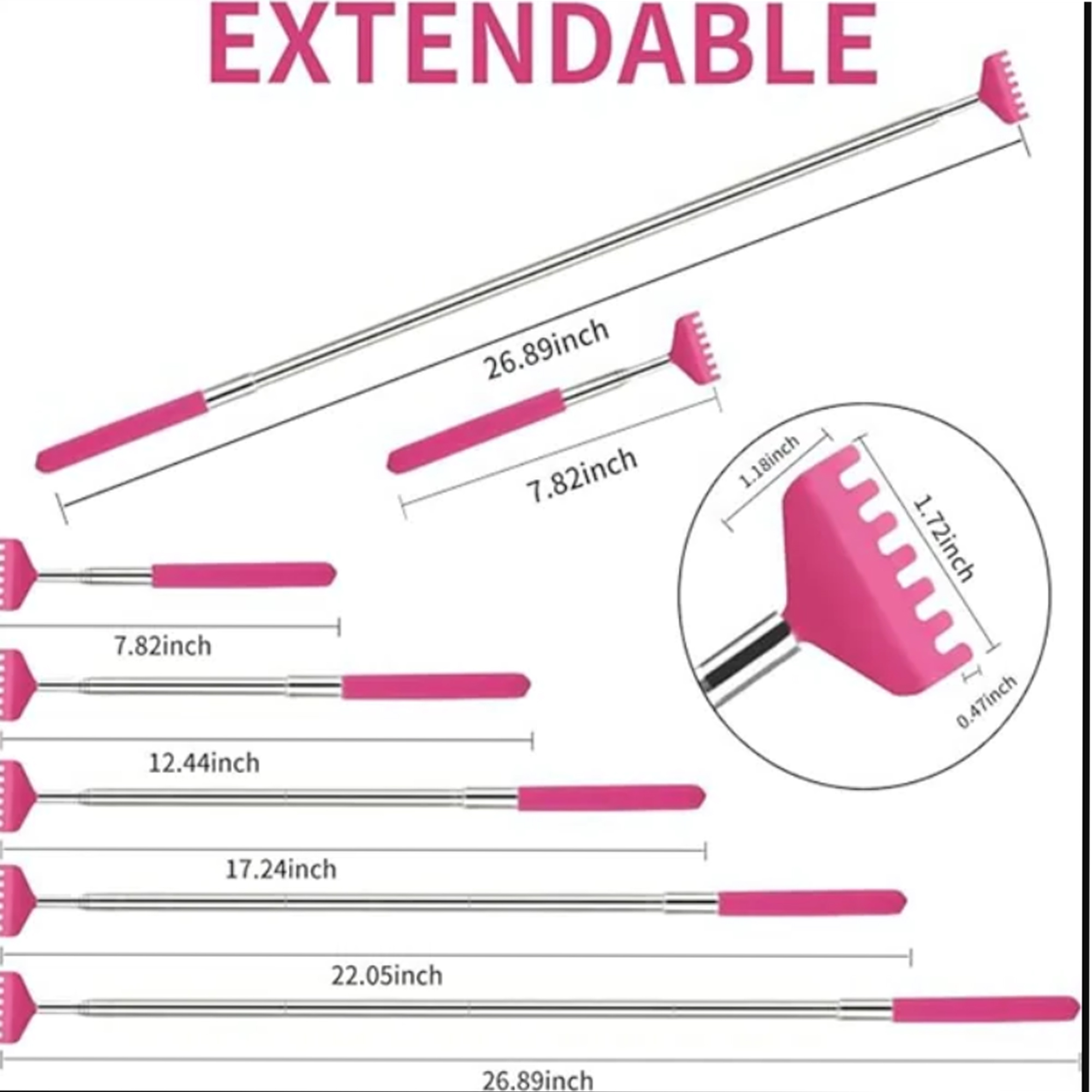 Portable Stainless Steel Retractable Back Scratcher Massager 3