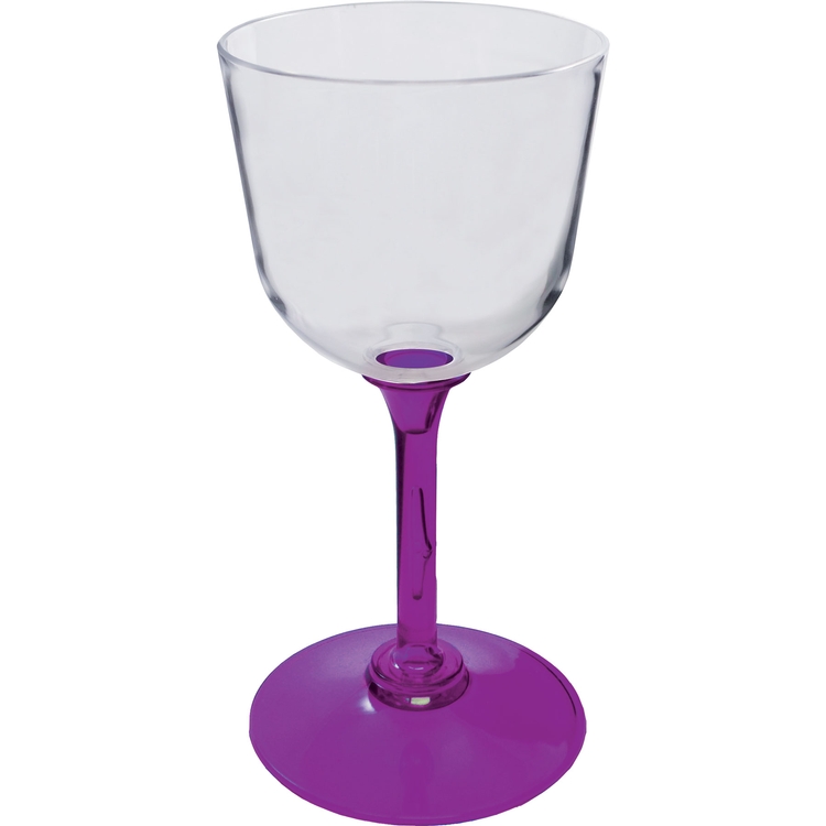 12oz Standard Stem Plastic Wine Goblet with Your Choice of Stem Color