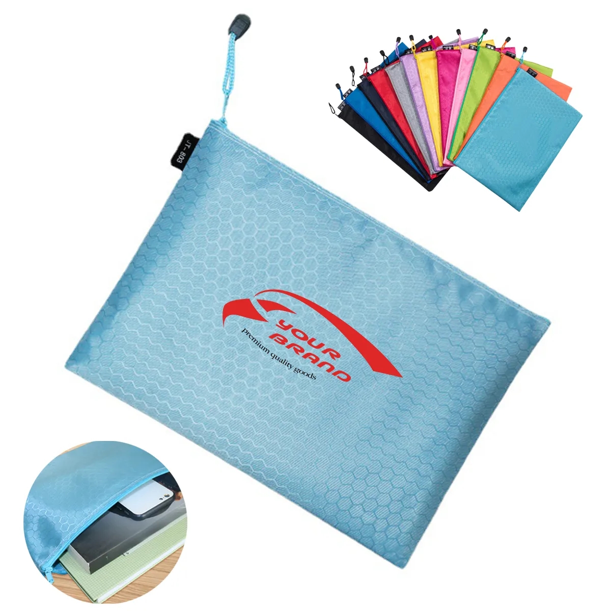 File Waterproof Thick Canvas Zipper Stationery Bag 2