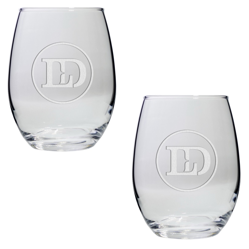 Set of Two Stemless Wine Glasses (9 Oz.)