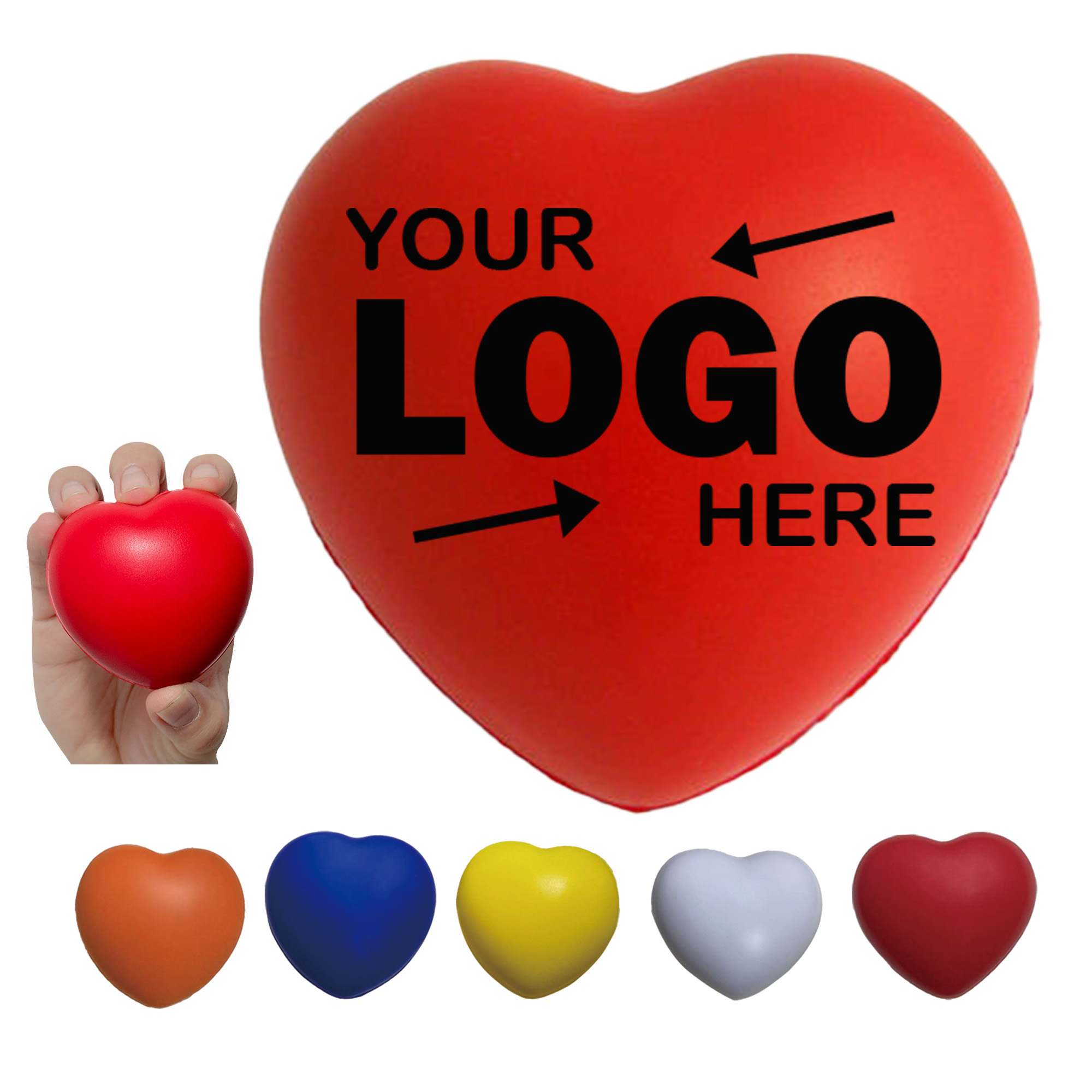 Popular Heart Shape Squeezable Stress Balls 1