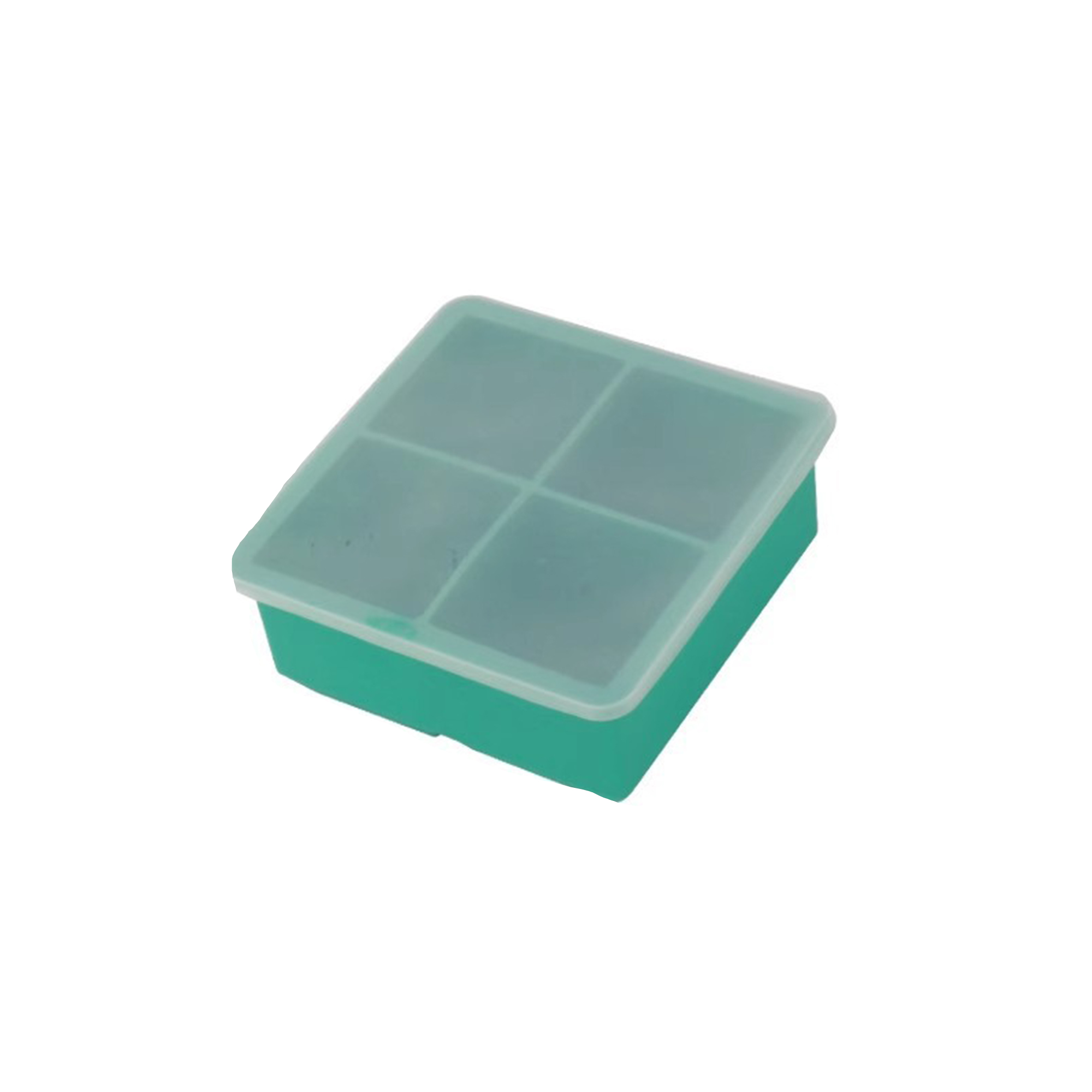 Silicone Extra Large Cube Ice Tray With Protective Lid 4.6" x 4.6" x 2" 3