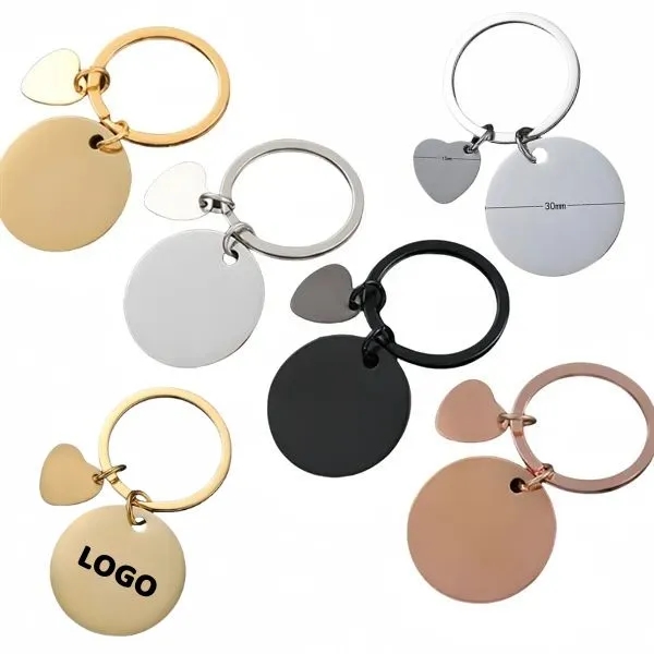 Metal Heart Charm Keychain 2