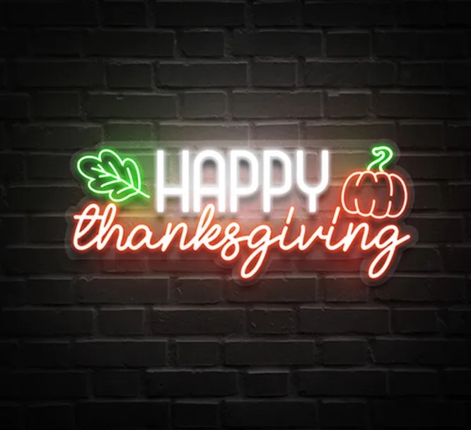 Happy Thanksgiving Pumpkin Wall Decor Neon Sign 2