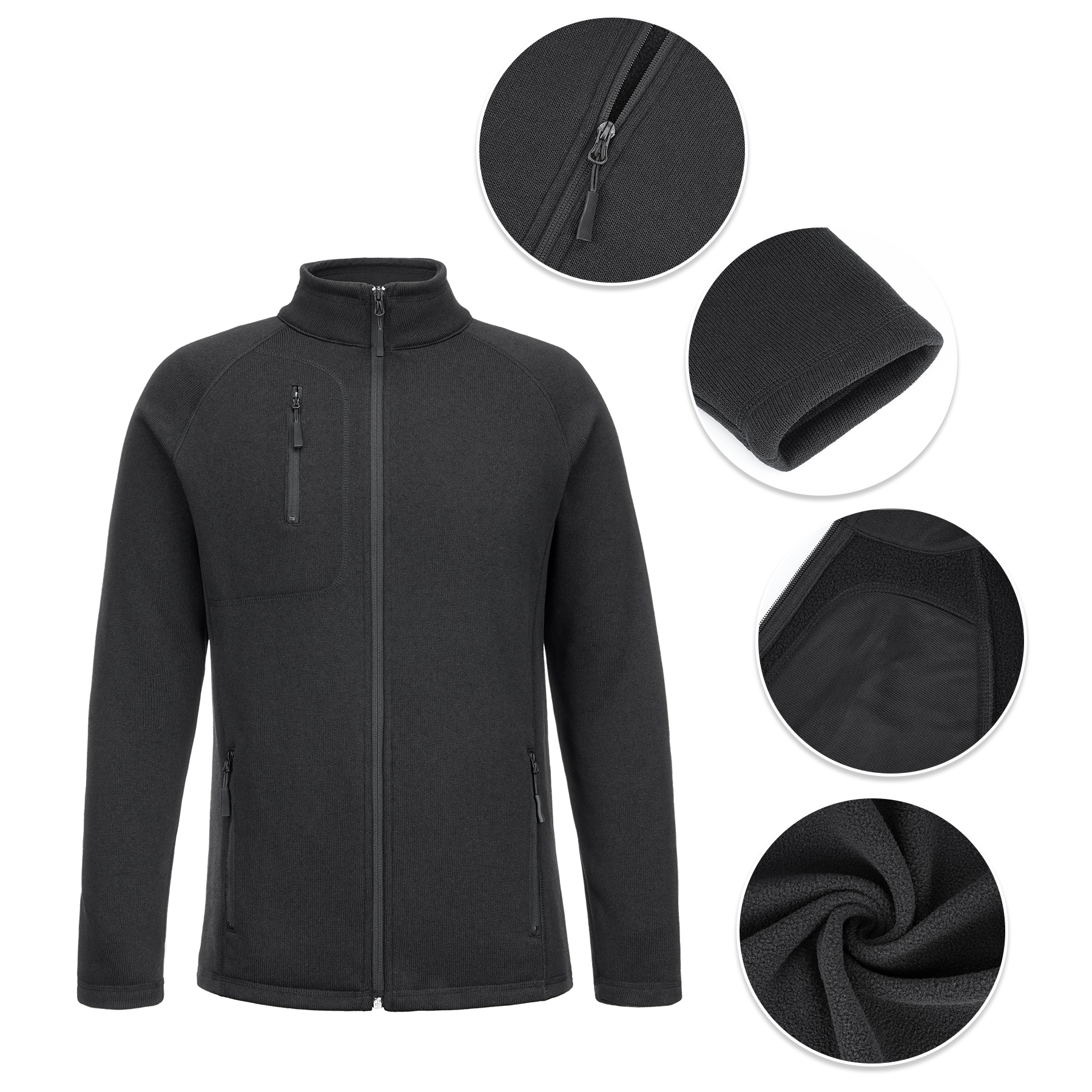 Men's Full Zip MicroFleece Brushed Back Jacket 4