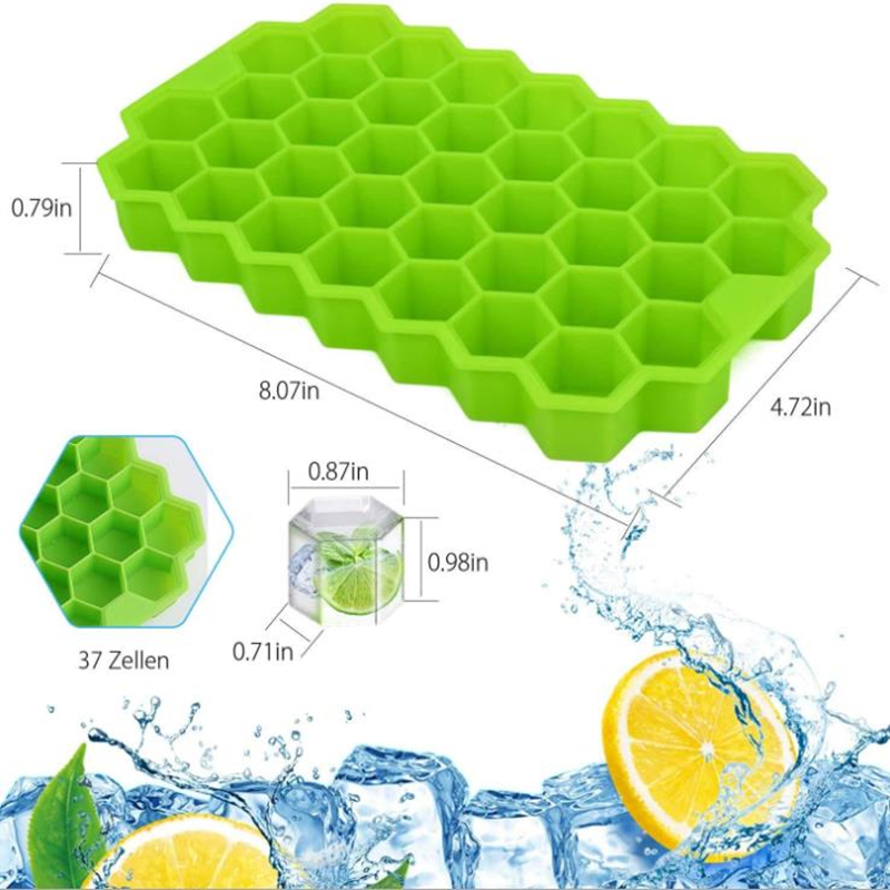 Silicone 37 Ice Cube Tray With Cover 5