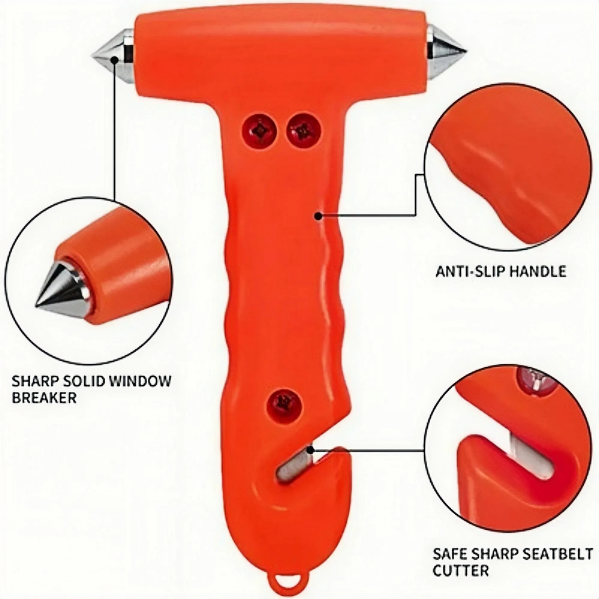 Multi-functional safety hammer for emergency lifesaving 3
