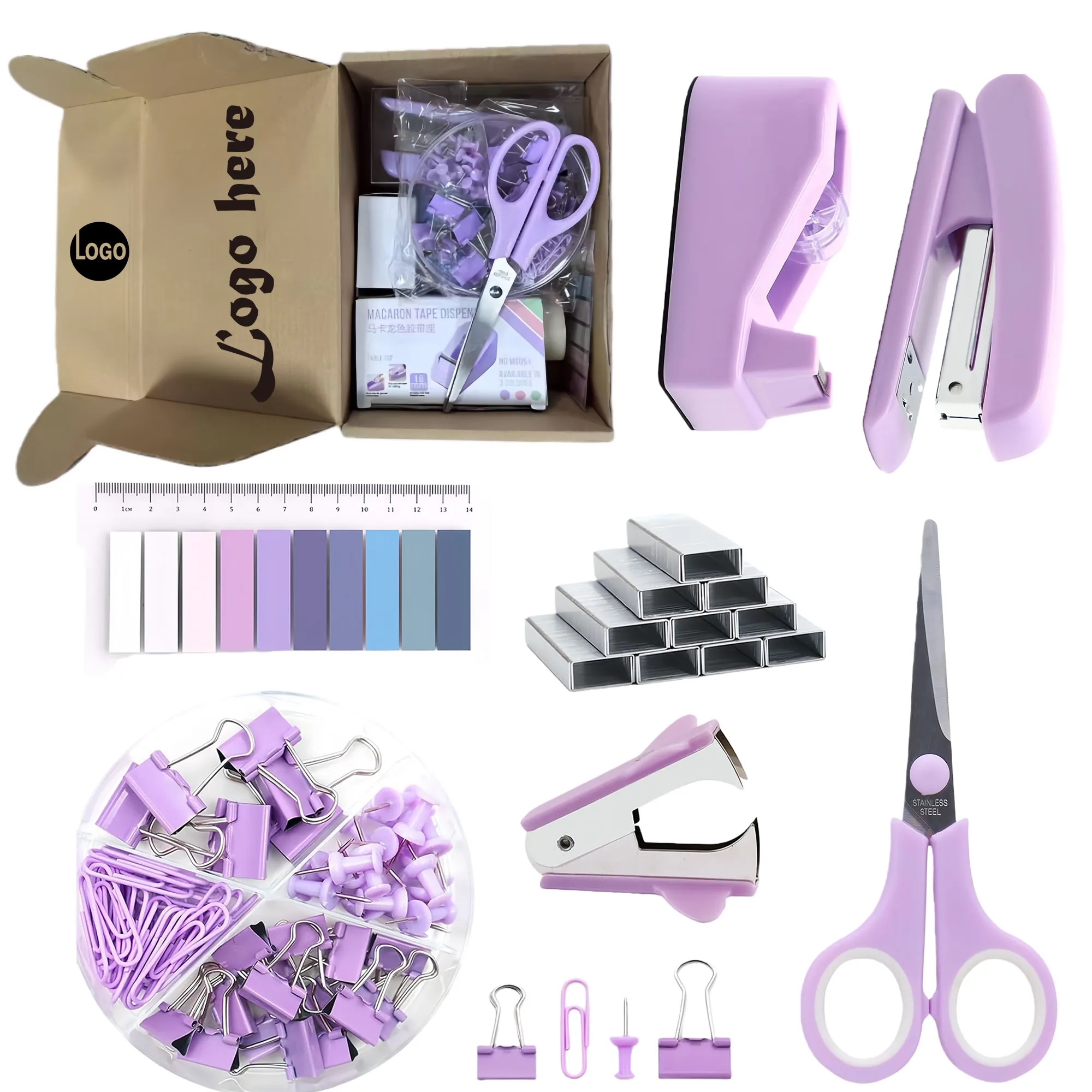 Popular Pastel Color Office Stationery Complete Set
