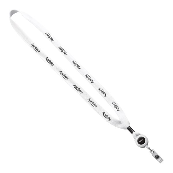 5/8" New Polyester "Shoelace" Lanyard with Retractable Badge Reel 55