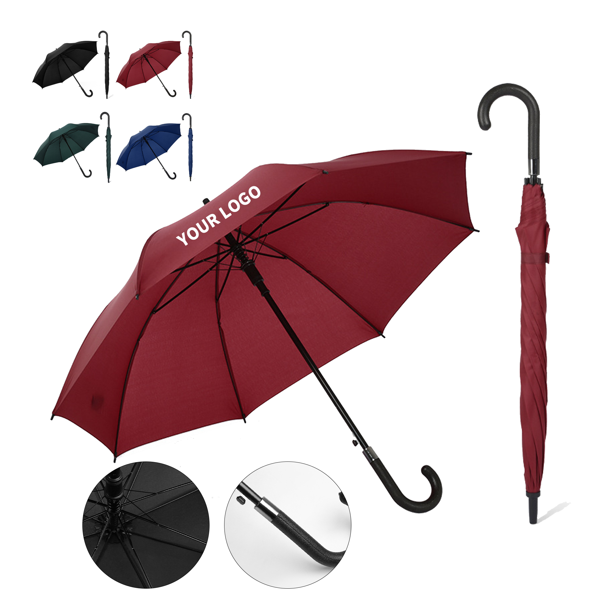 Automatic Open Straight Stick Umbrella Windproof Design 4