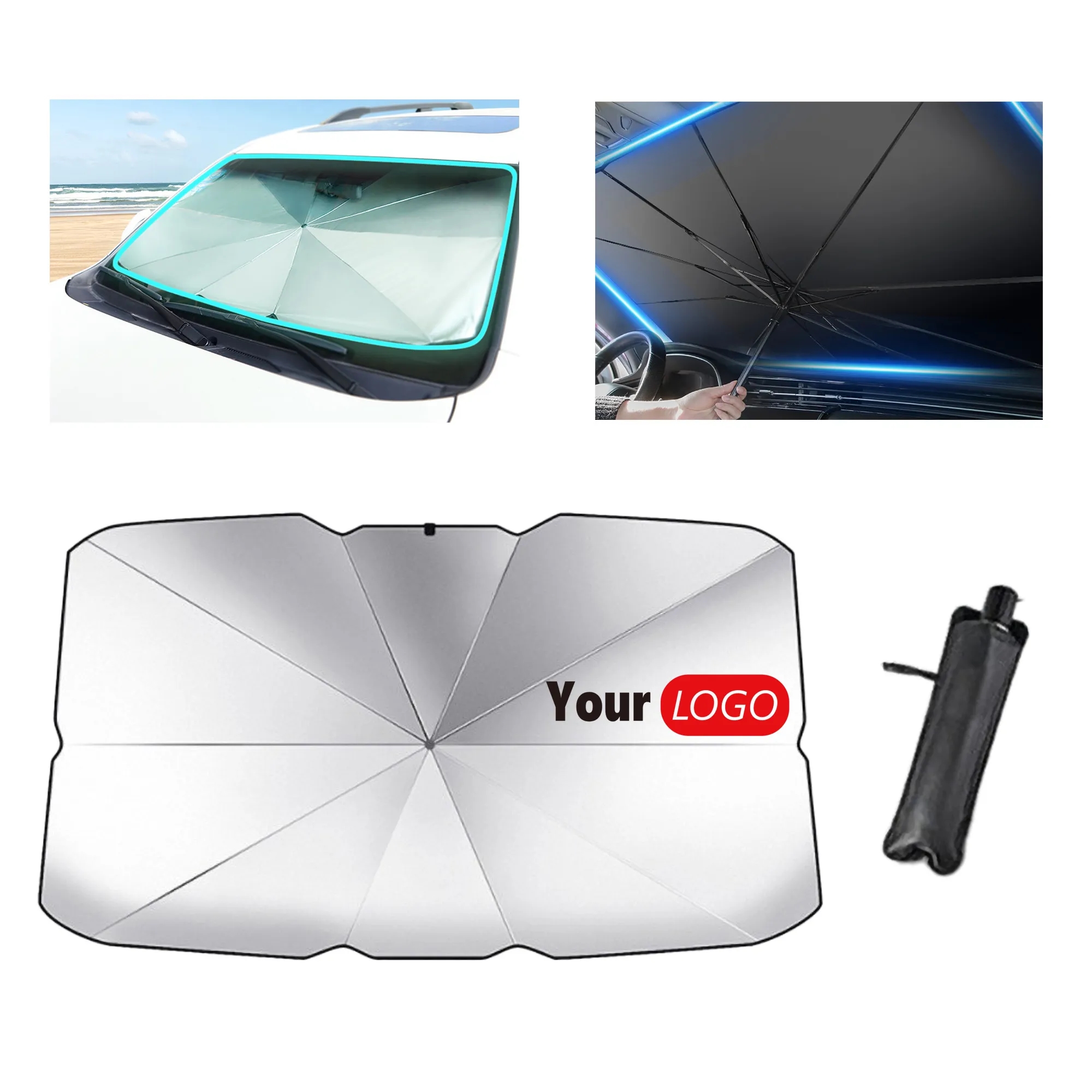 Car Windshield Sun Shade Umbrella UV Protection Easy Install 1