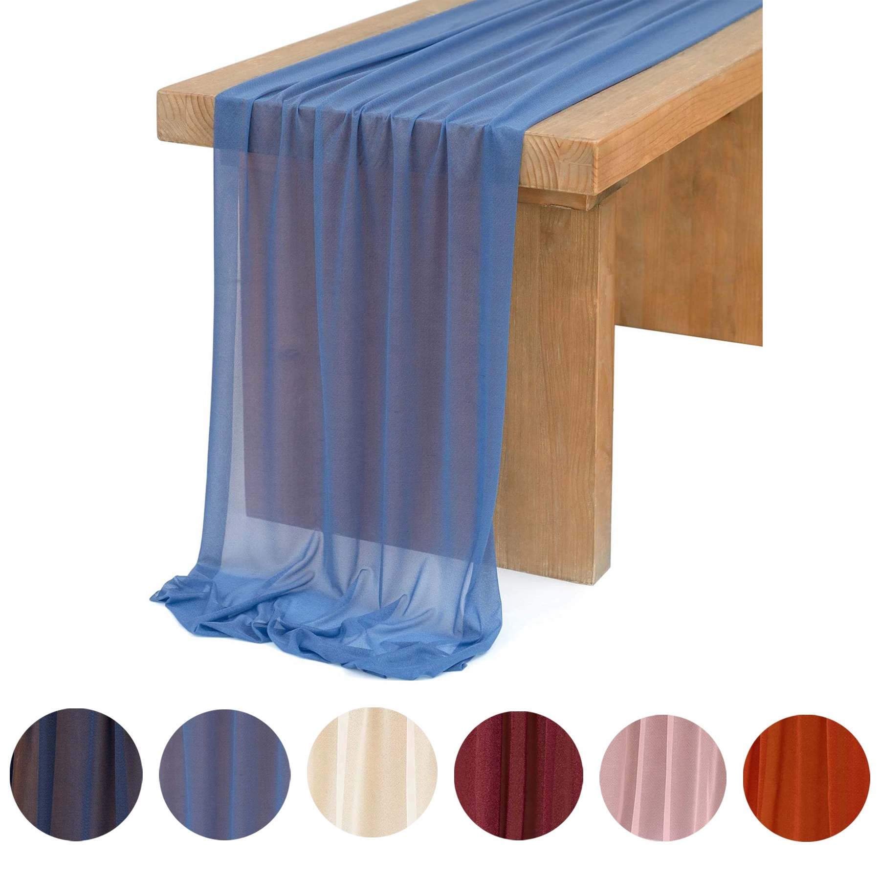 Dusty Rose Sheer Table Runner for Rustic Boho Wedding 4