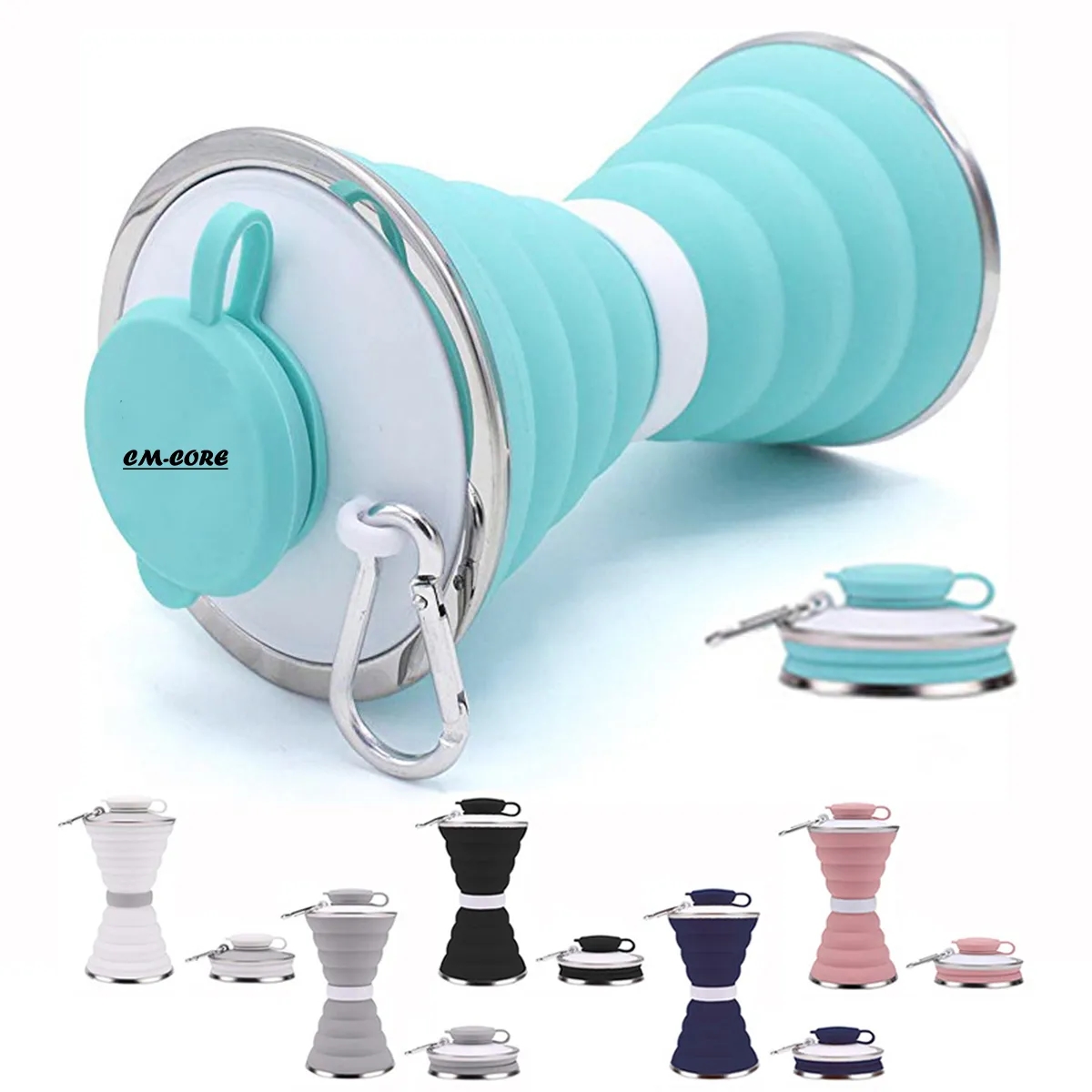 Collapsible Hourglass Shape Silicone Water Bottle 2