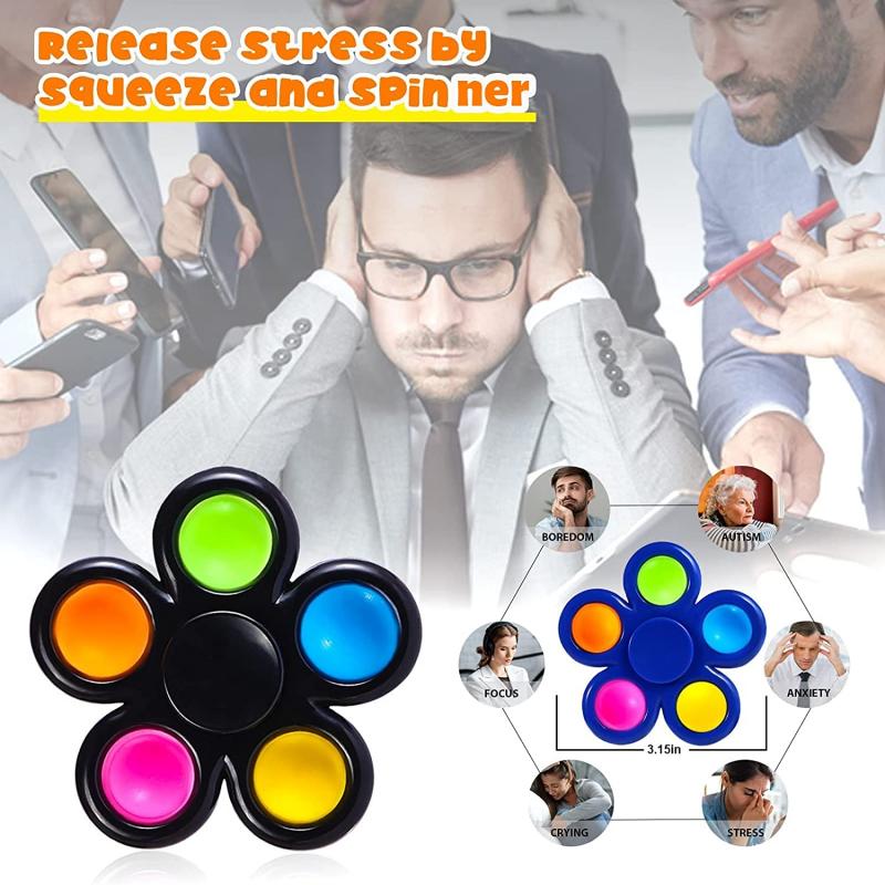 Five Bubbles Sensory Fidget Toys Push Bubble Pop Spinners 7