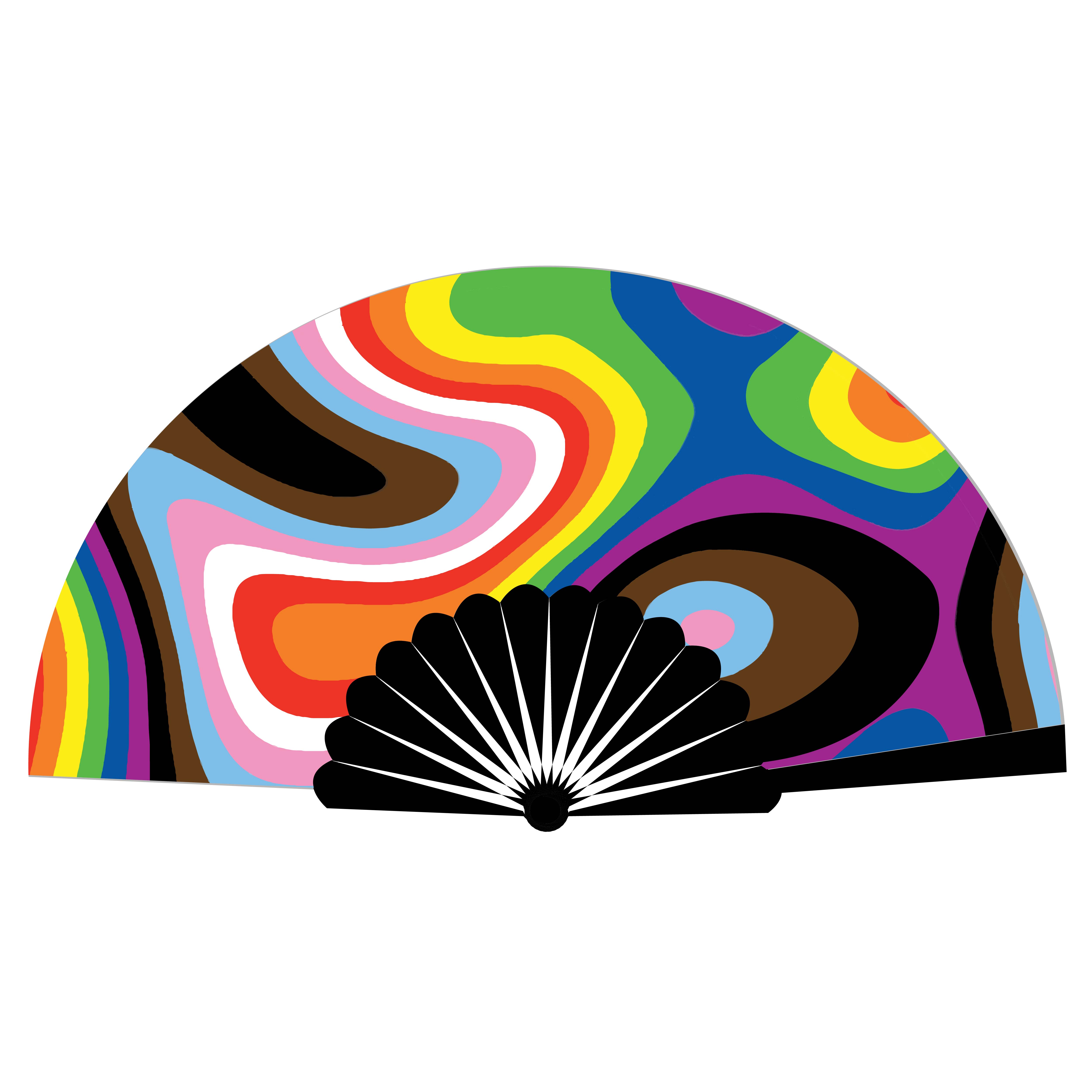 Fancy Bamboo Hand Fan - Full Color 13