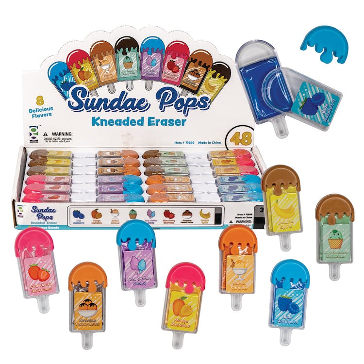Sundae Pops Kneaded Erasers - 8 Scented Flavors