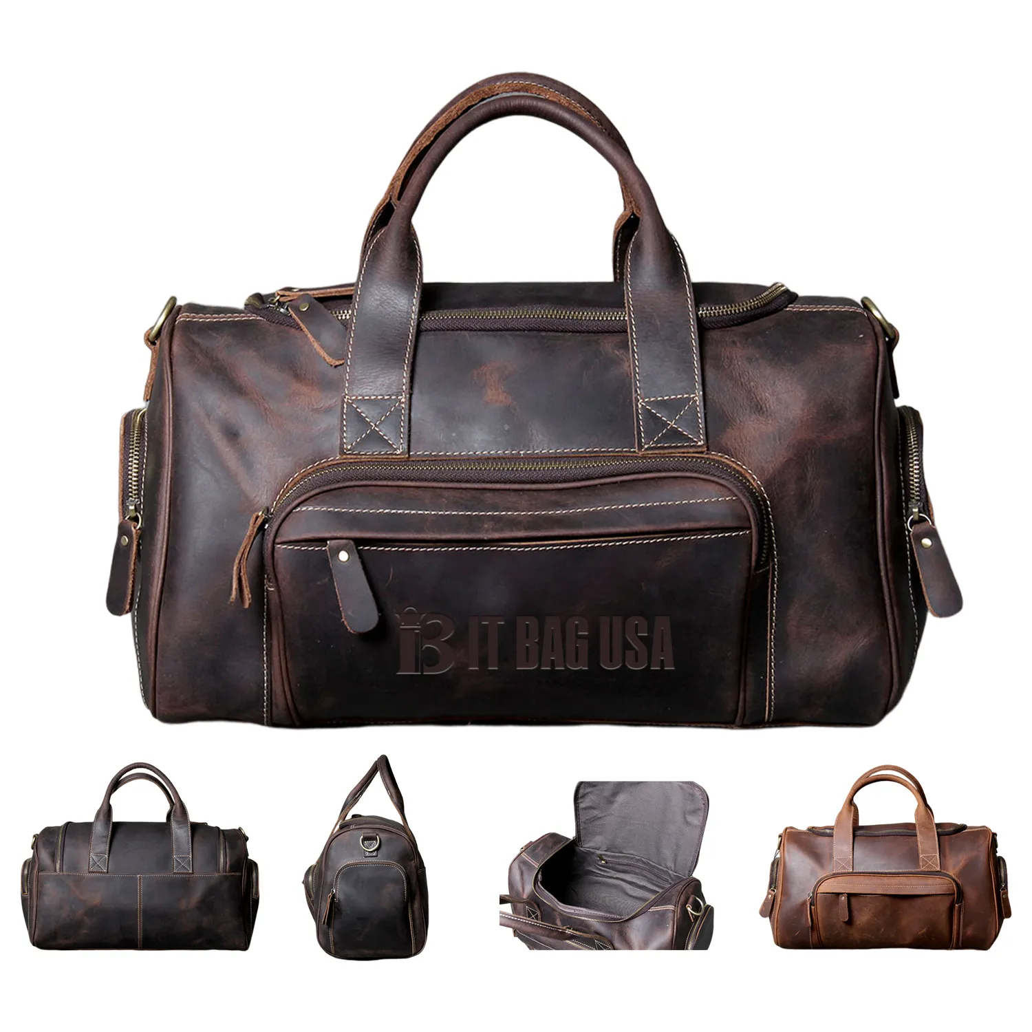 Handmade Cowhide Duffel Bag 2