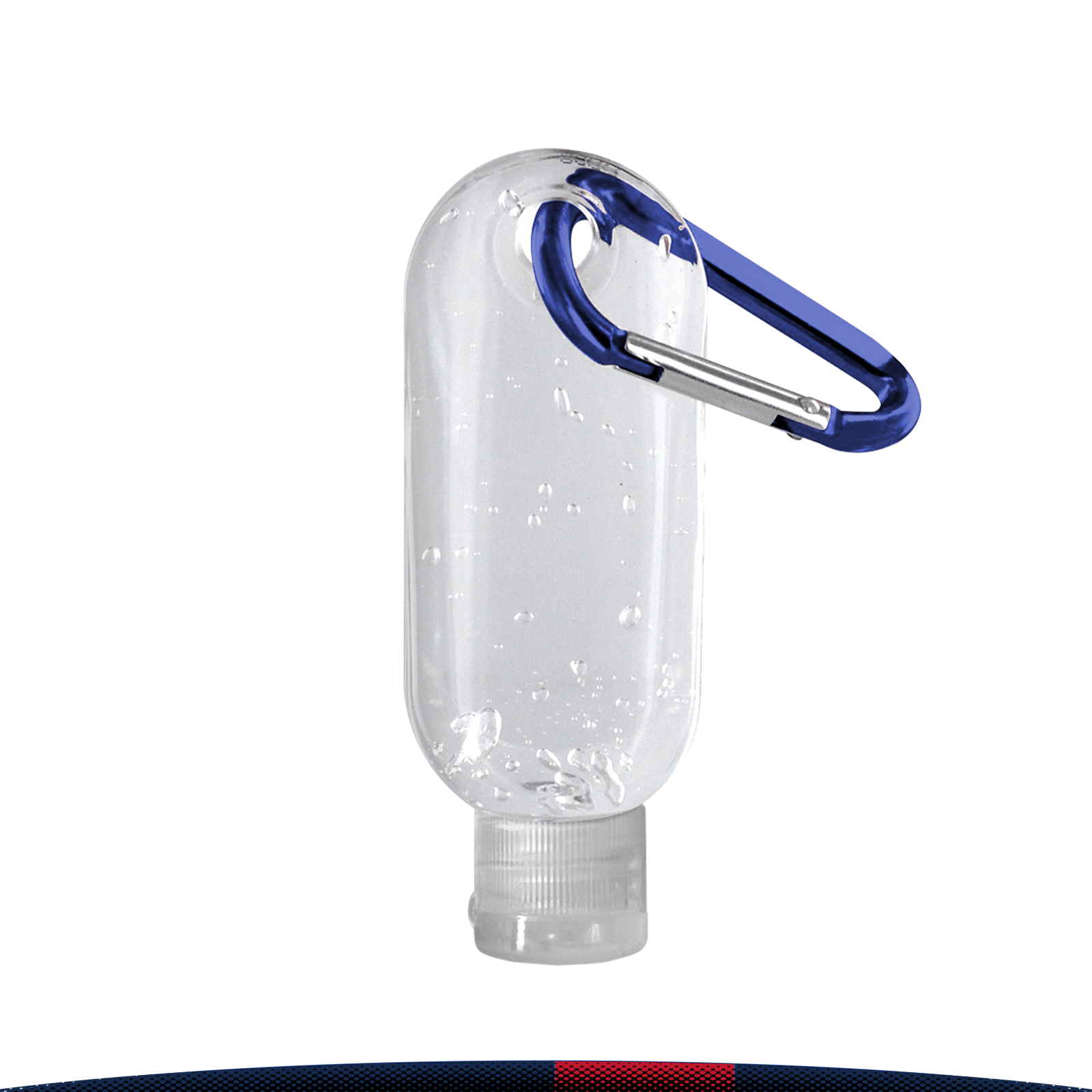 1.9 oz. Pabuk Clear Bottle Clear Sanitizer With Carabiner 17