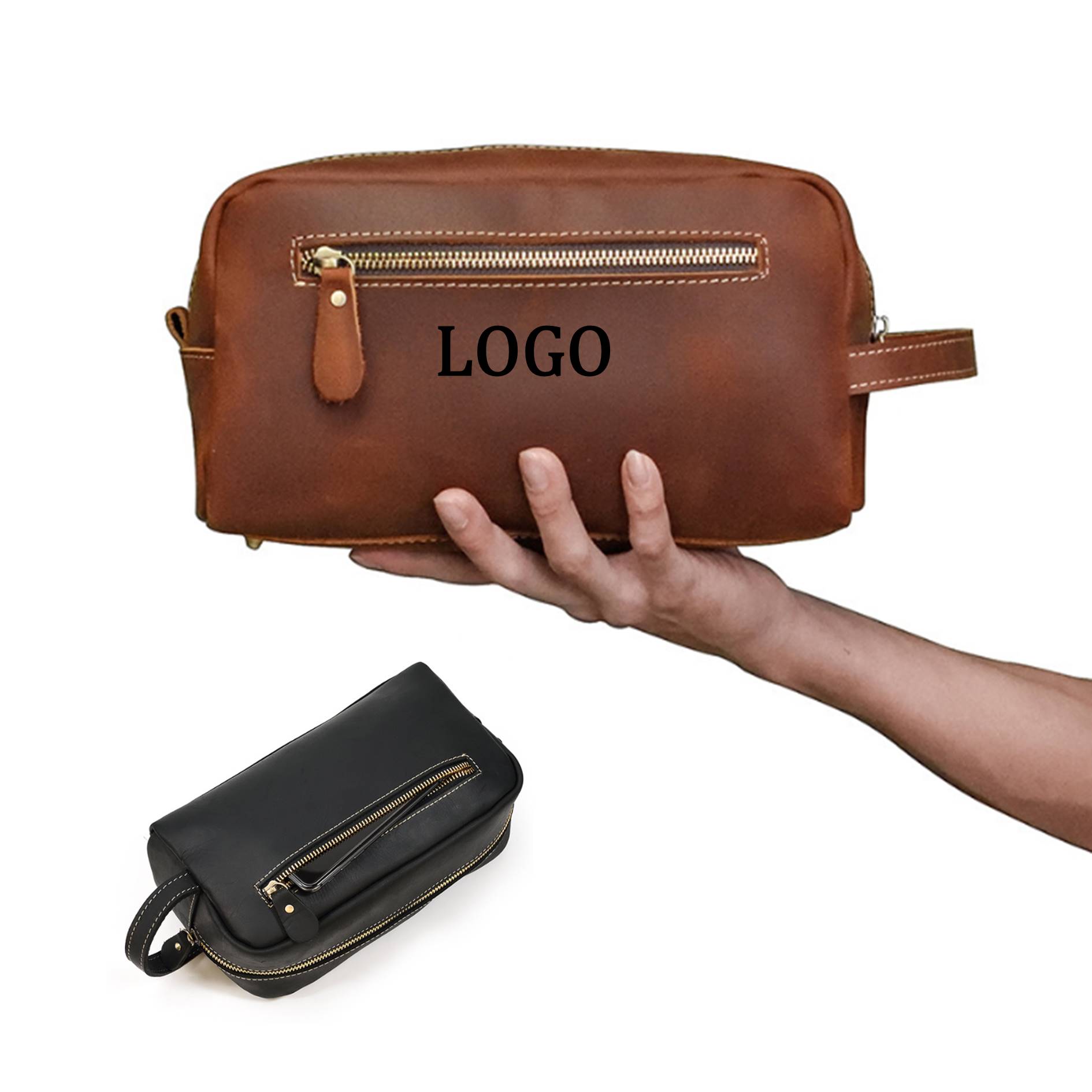 Travel Toiletry Leather Bag For Men 2