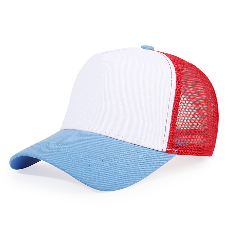 Stock Multi-Tone Cotton 5-Panel Trucker Cap 6