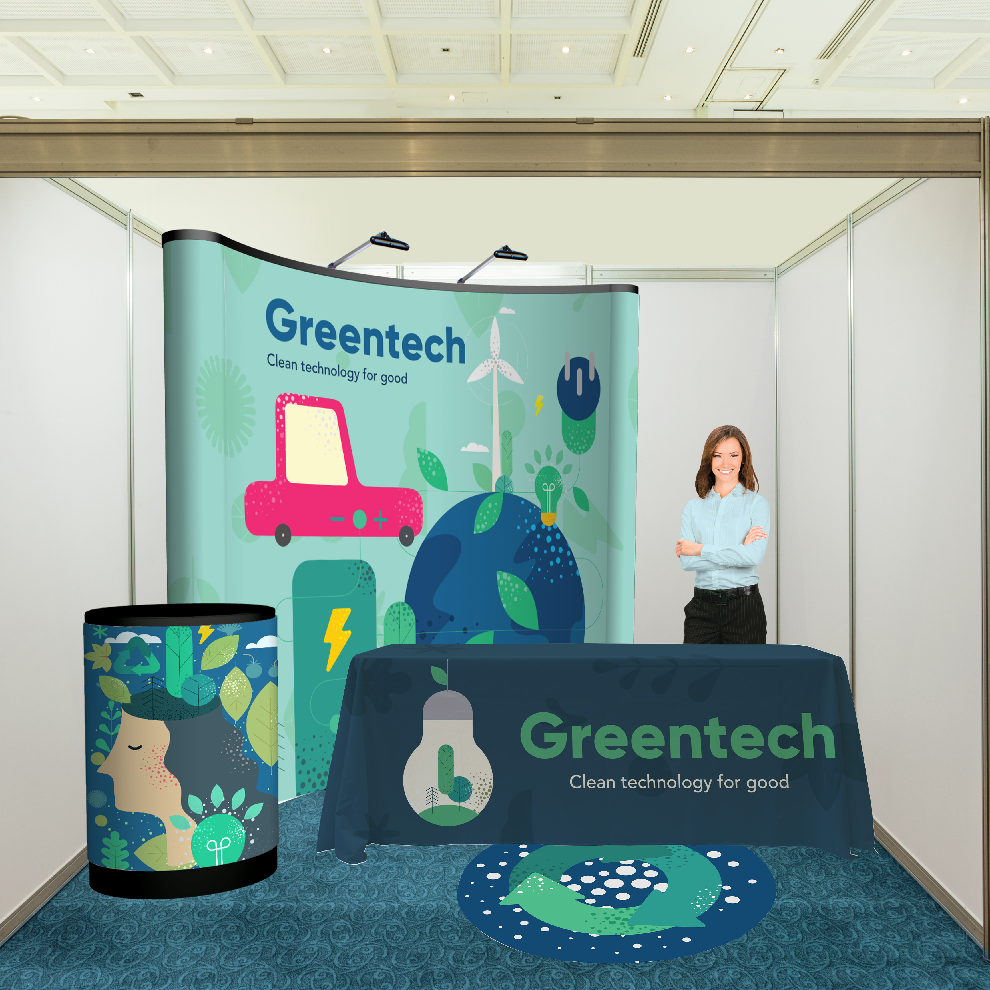 8' Curved ARISE Floor Display Kit (Full Mural) 5