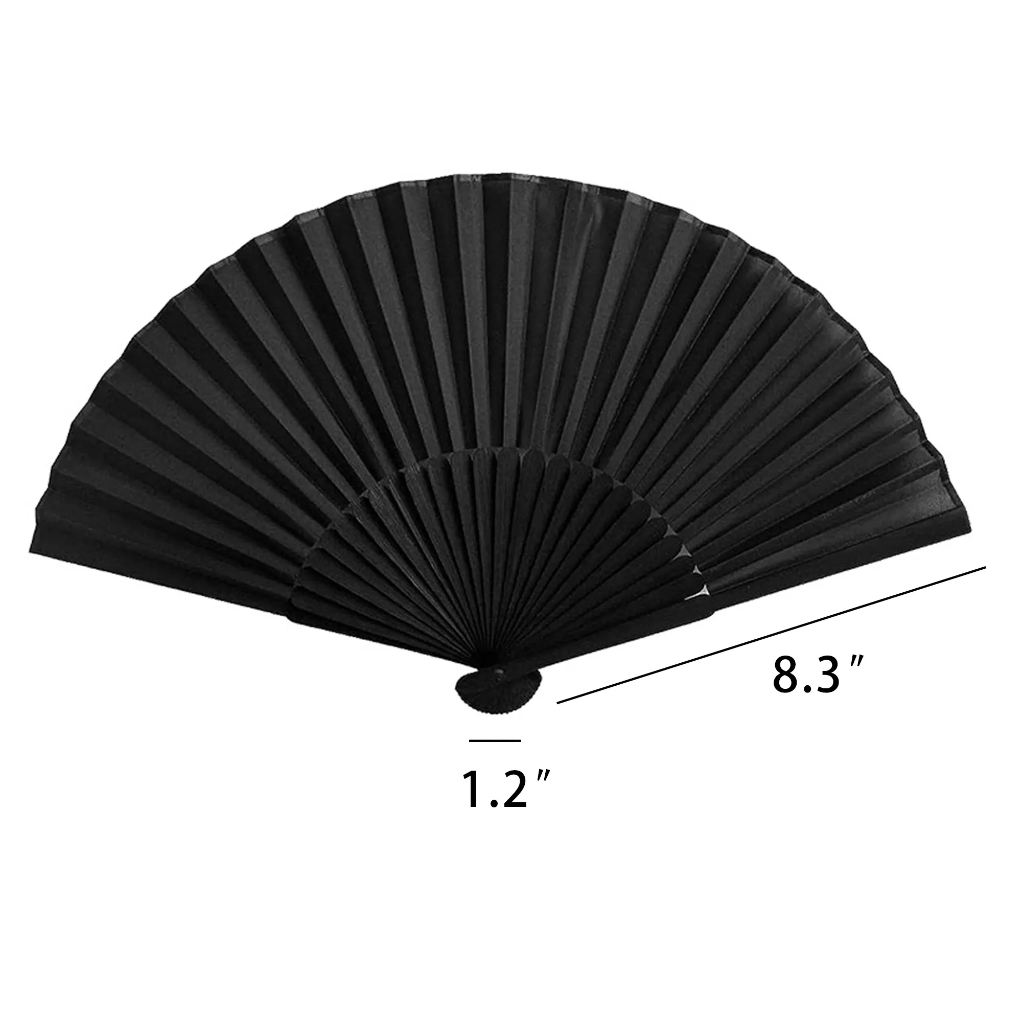 Ancient Style Black Plain Folding Fan 3