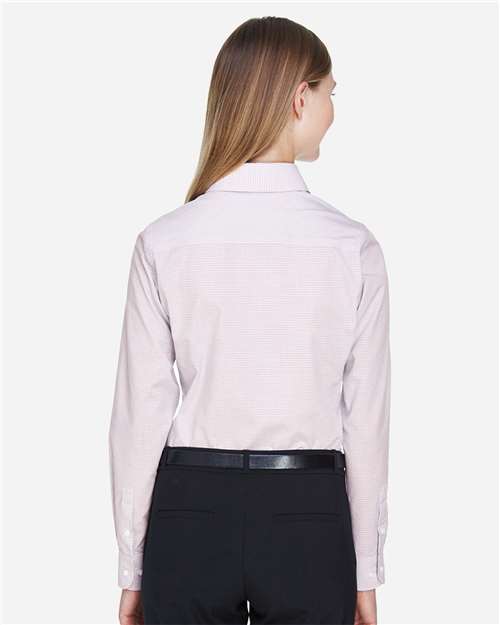 Women's Crown Collection® Micro Tattersall Woven Dress Shirt - DG510W 2
