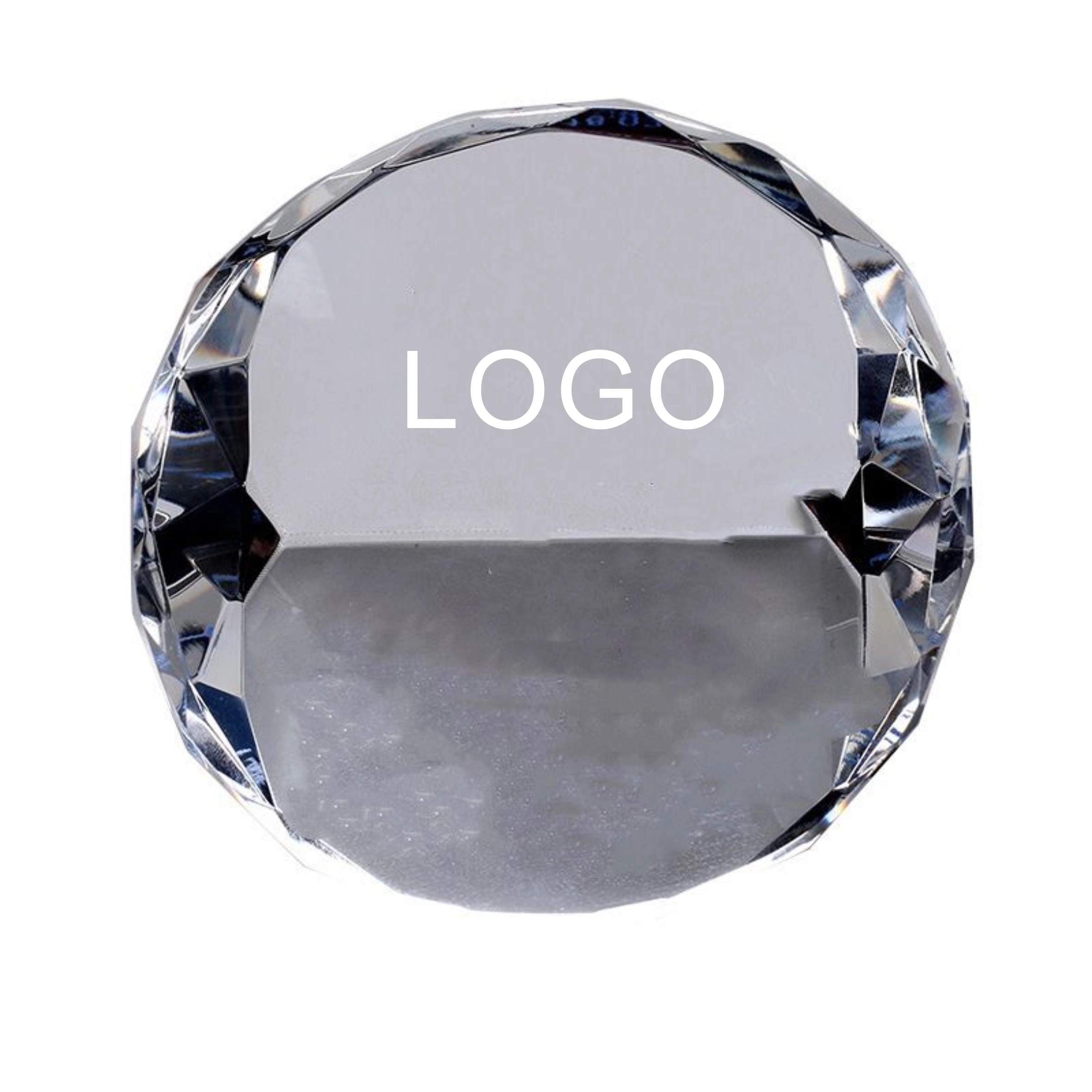Multifaceted Crystal Round Paperweight 6