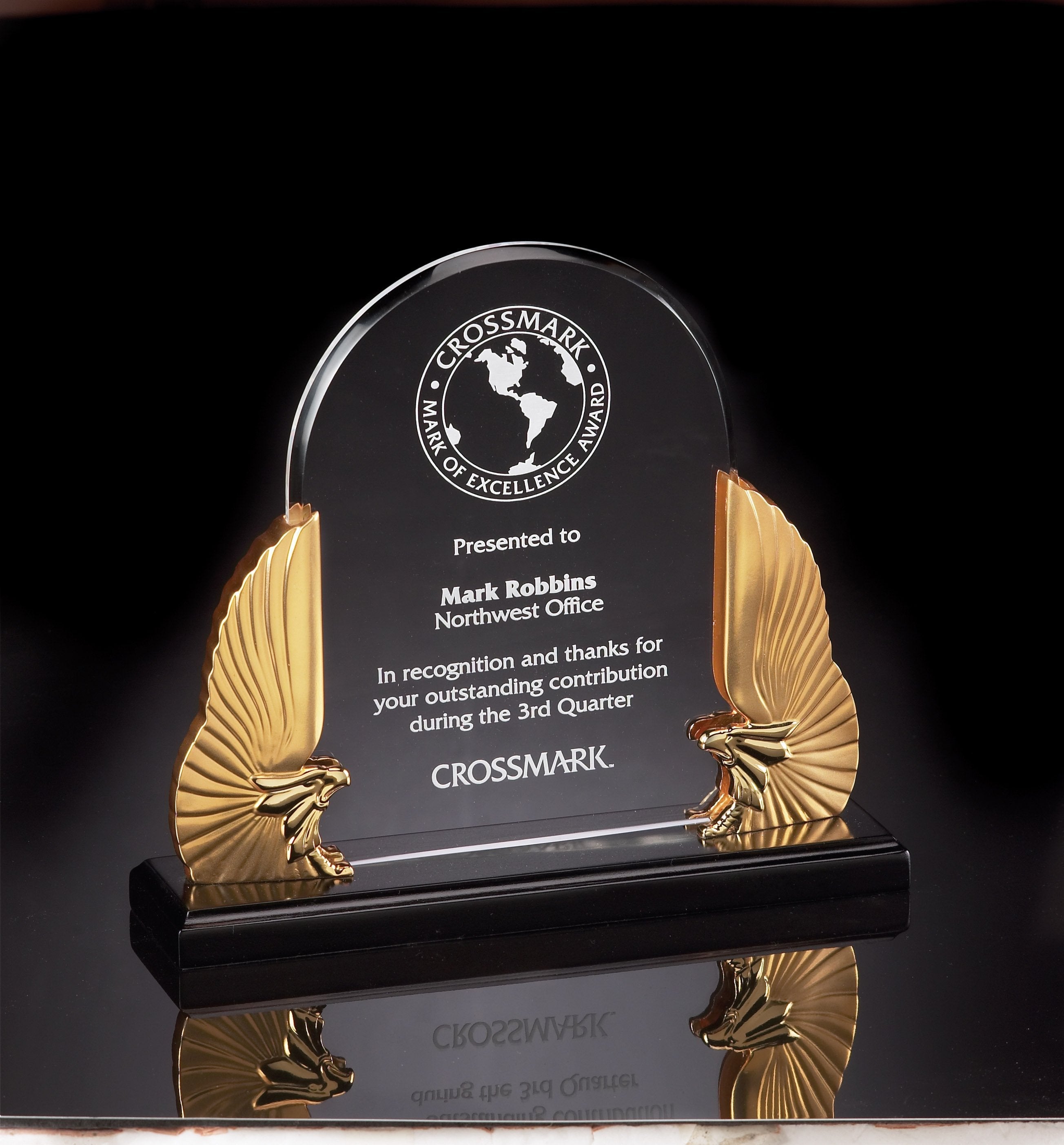 Winged Eagle Acrylic Clear Individual Box 9.5" 2