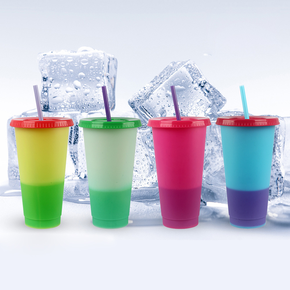 710ML Color Plastic Cup Temperature Sensitive Water Bottle 3