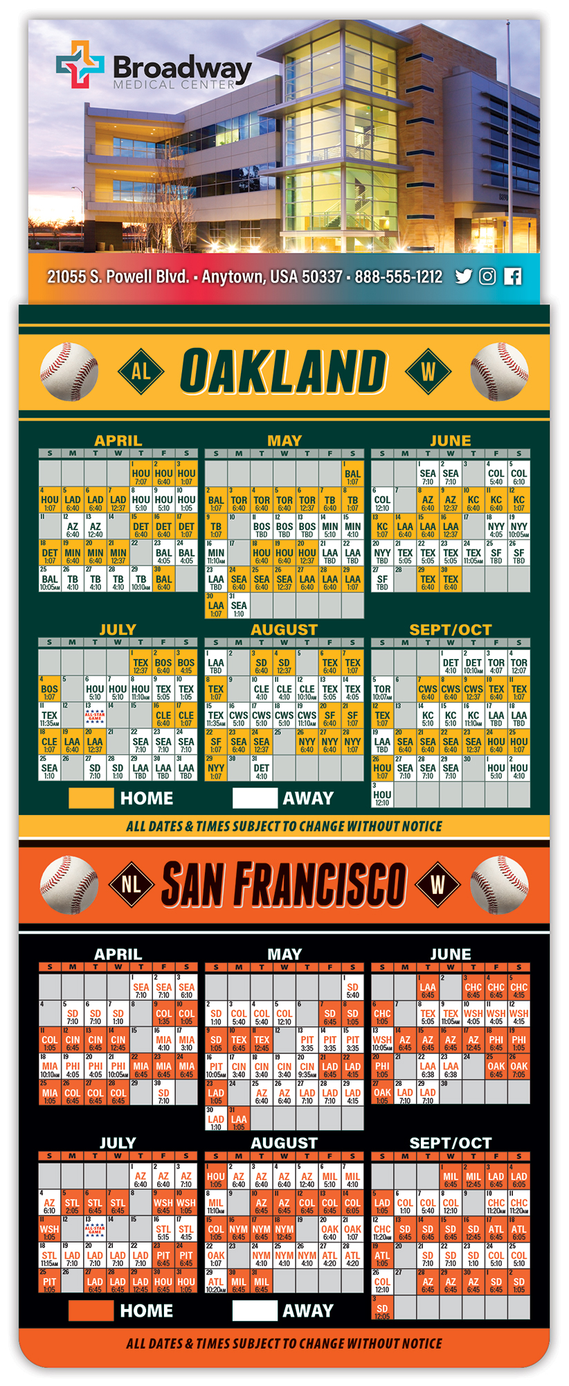 Magna-Card Business Card Magnet - Baseball Schedules (3.5 x 9) 1