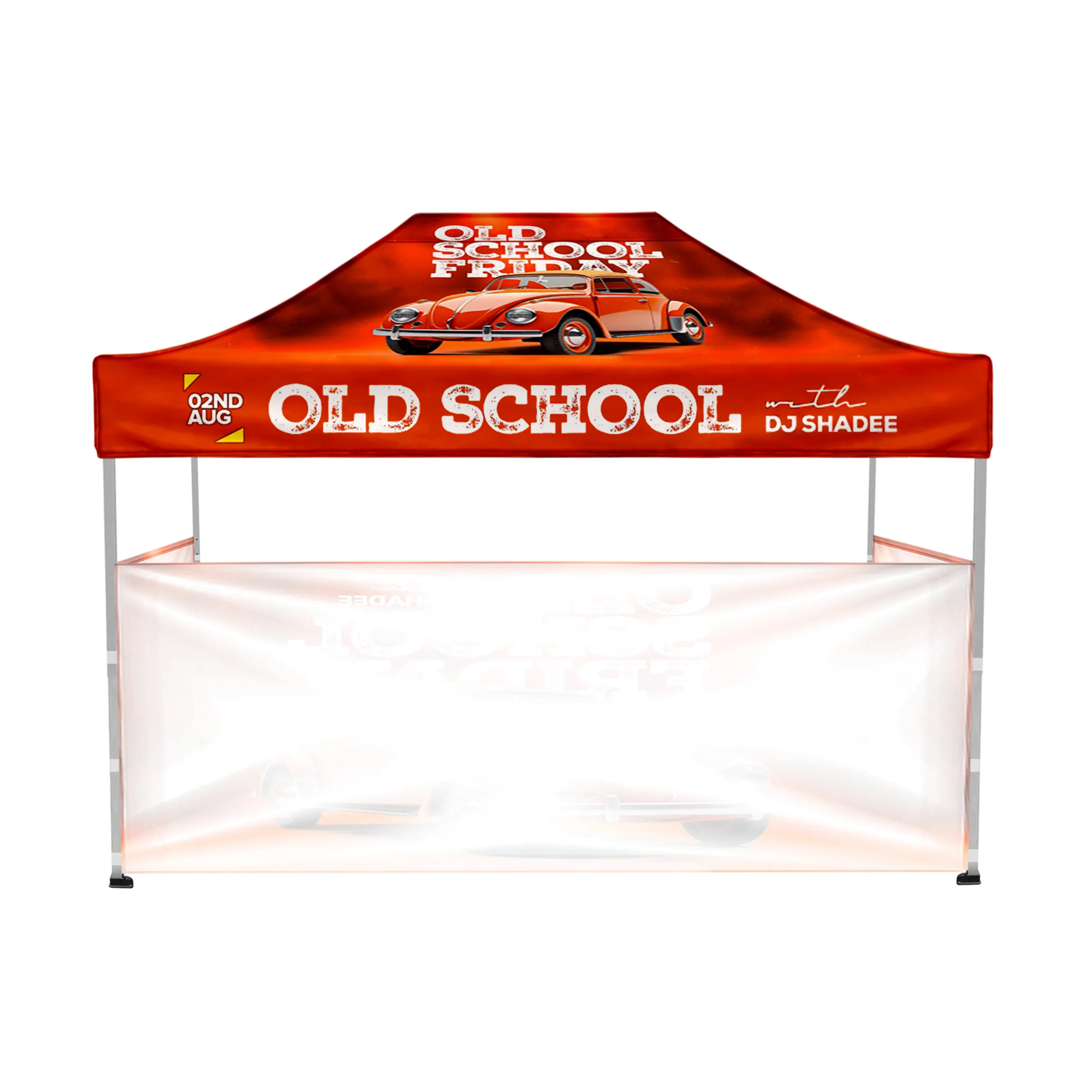 10'x15' Tent Canopy w frame, 2 side half + 1 long half wall 7