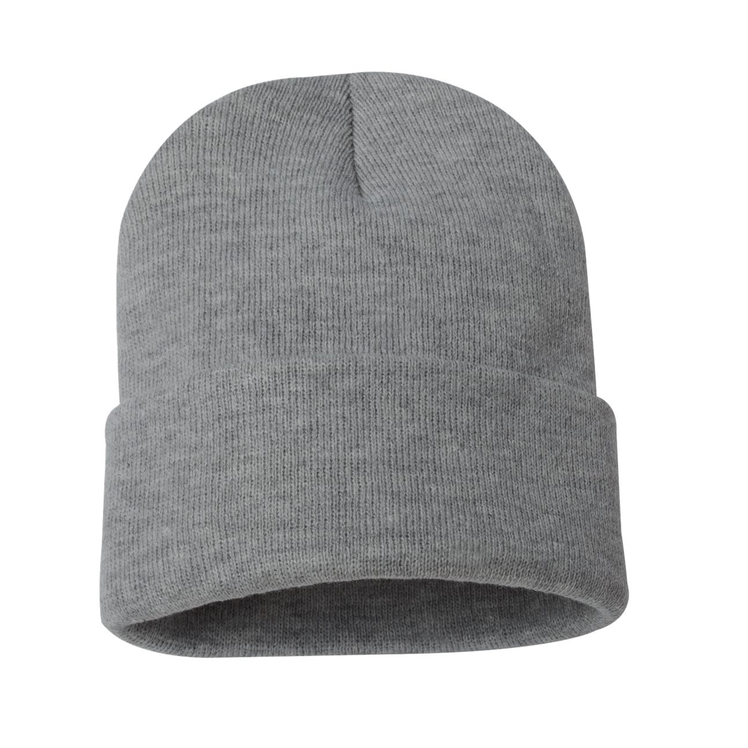 Solid Cuffed Beanie w/ Sewn Woven Patch 26