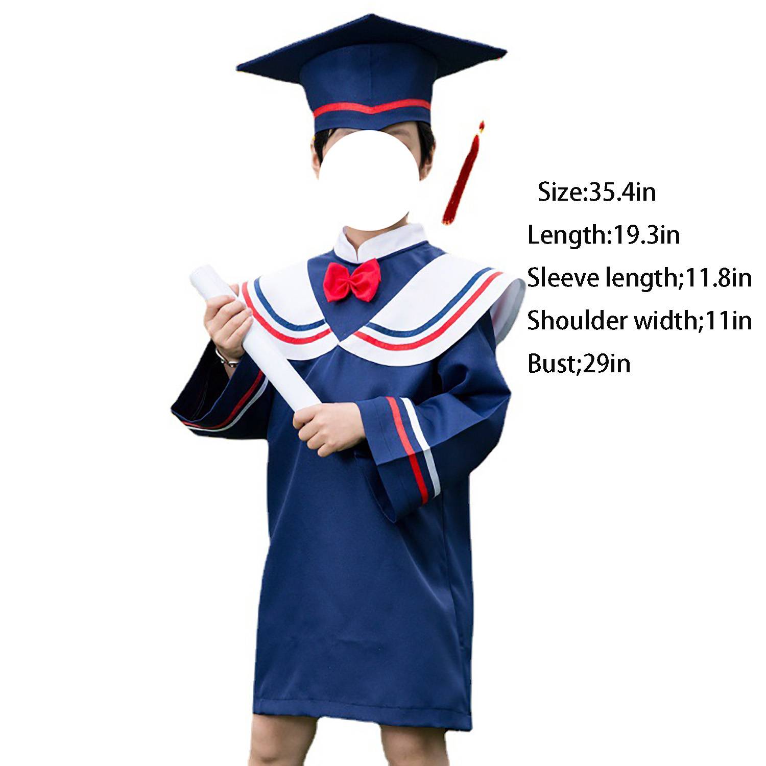 Polyester Kindergarten Graduation Gown Cap Set 4