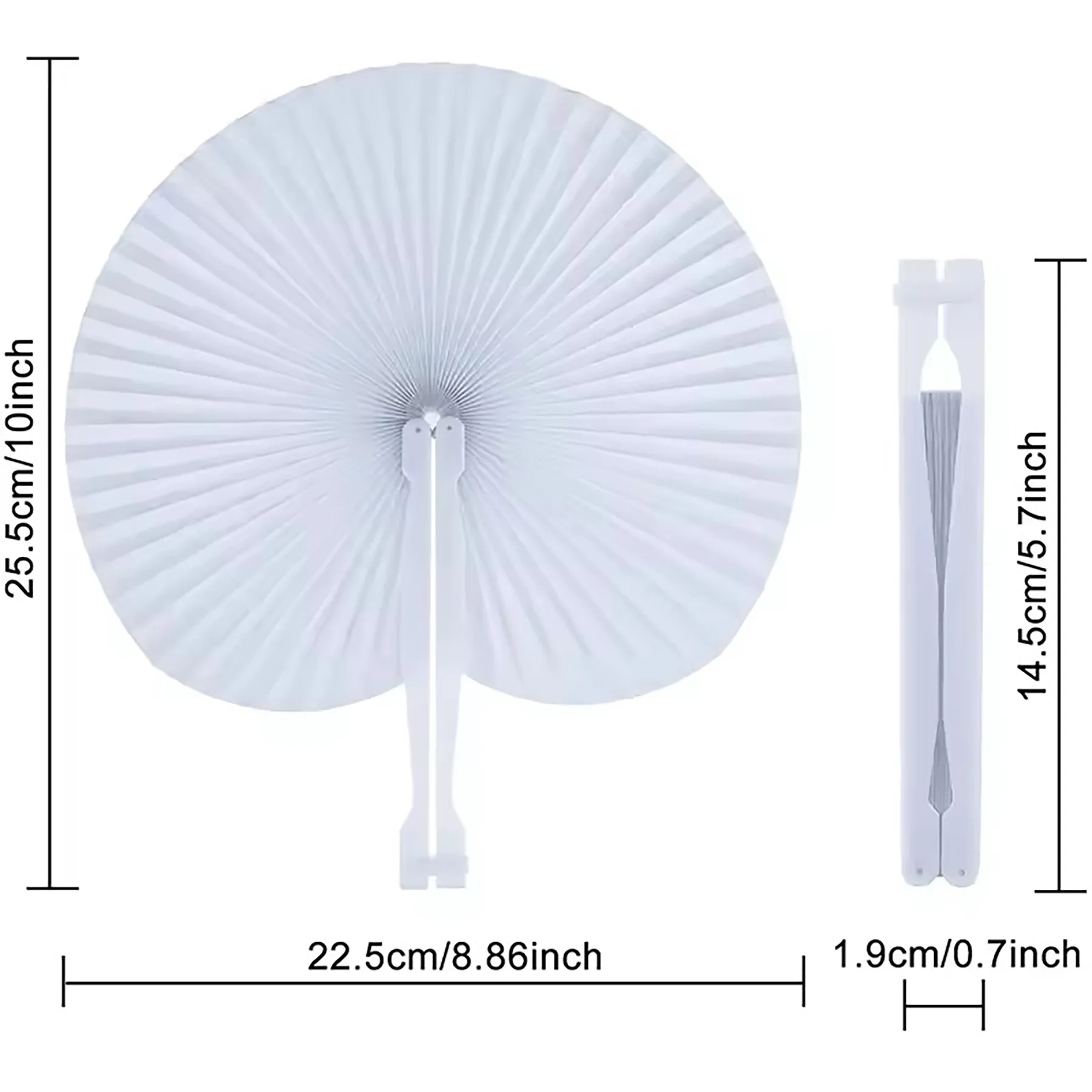 Paper Hand Fans Round Colorful 9