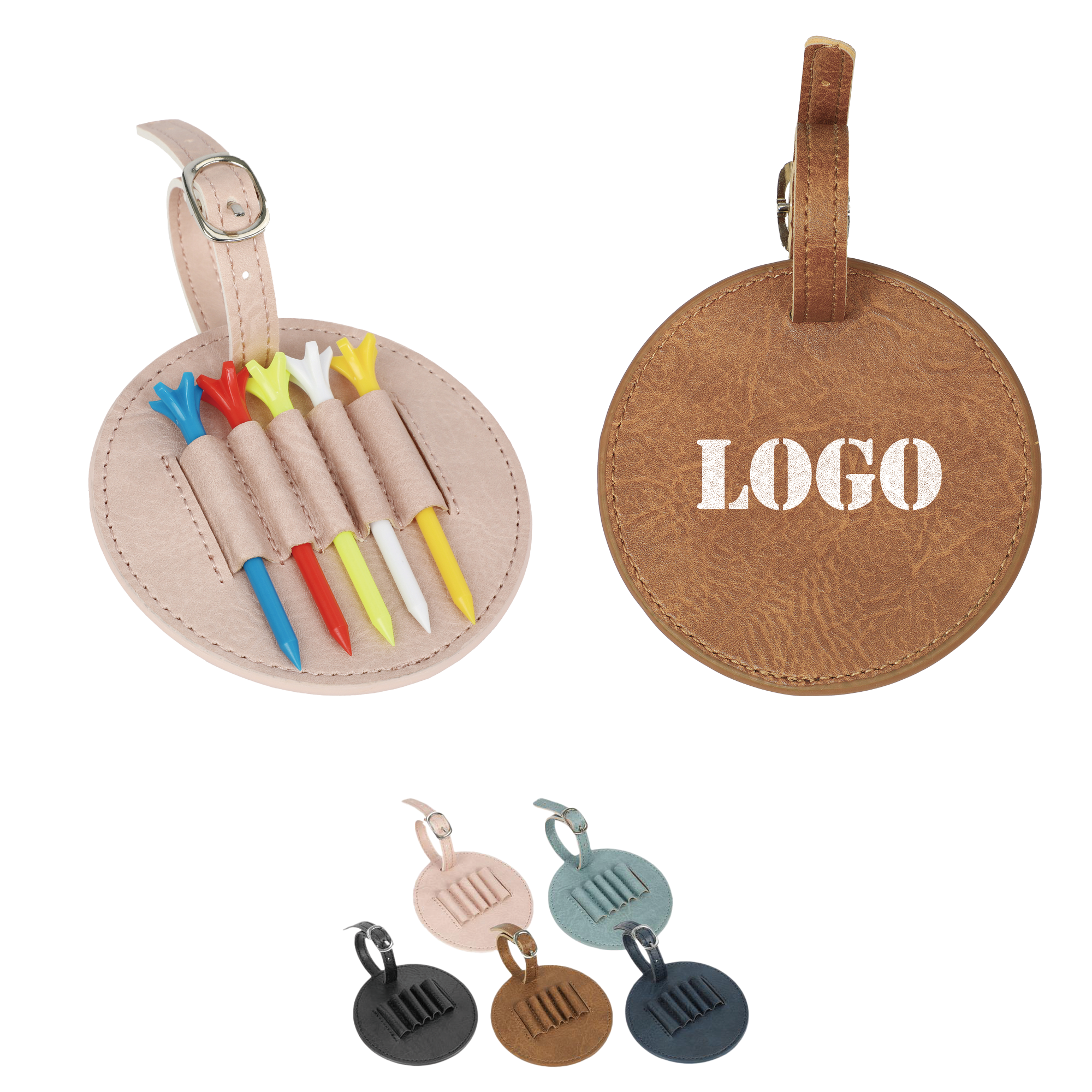 Golf Seat Storage Cover Wooden Nail Leather Bag Accessory 2