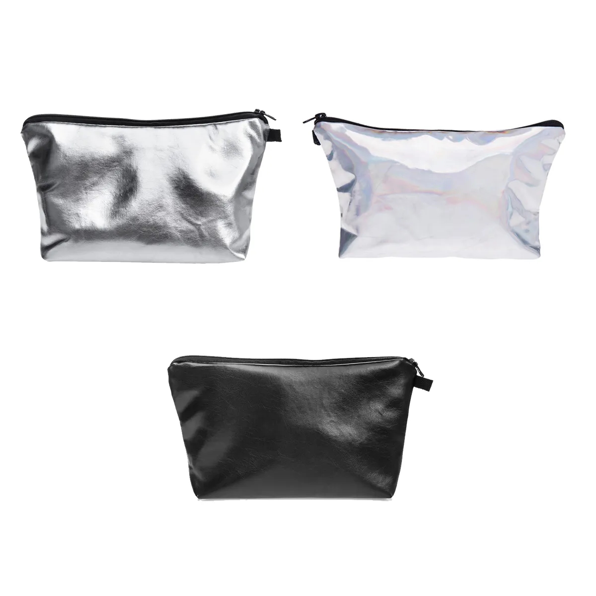 Women's PU Leather Waterproof Cosmetic Pouch Toiletry Bag 2