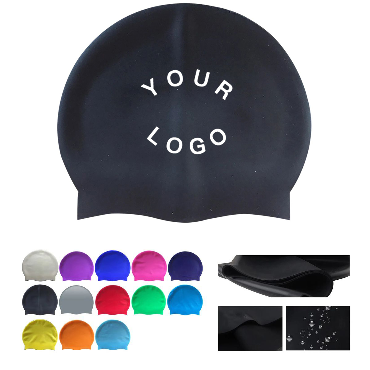 9 Inch Silicone Swim Cap for Reducing Water Drag 3