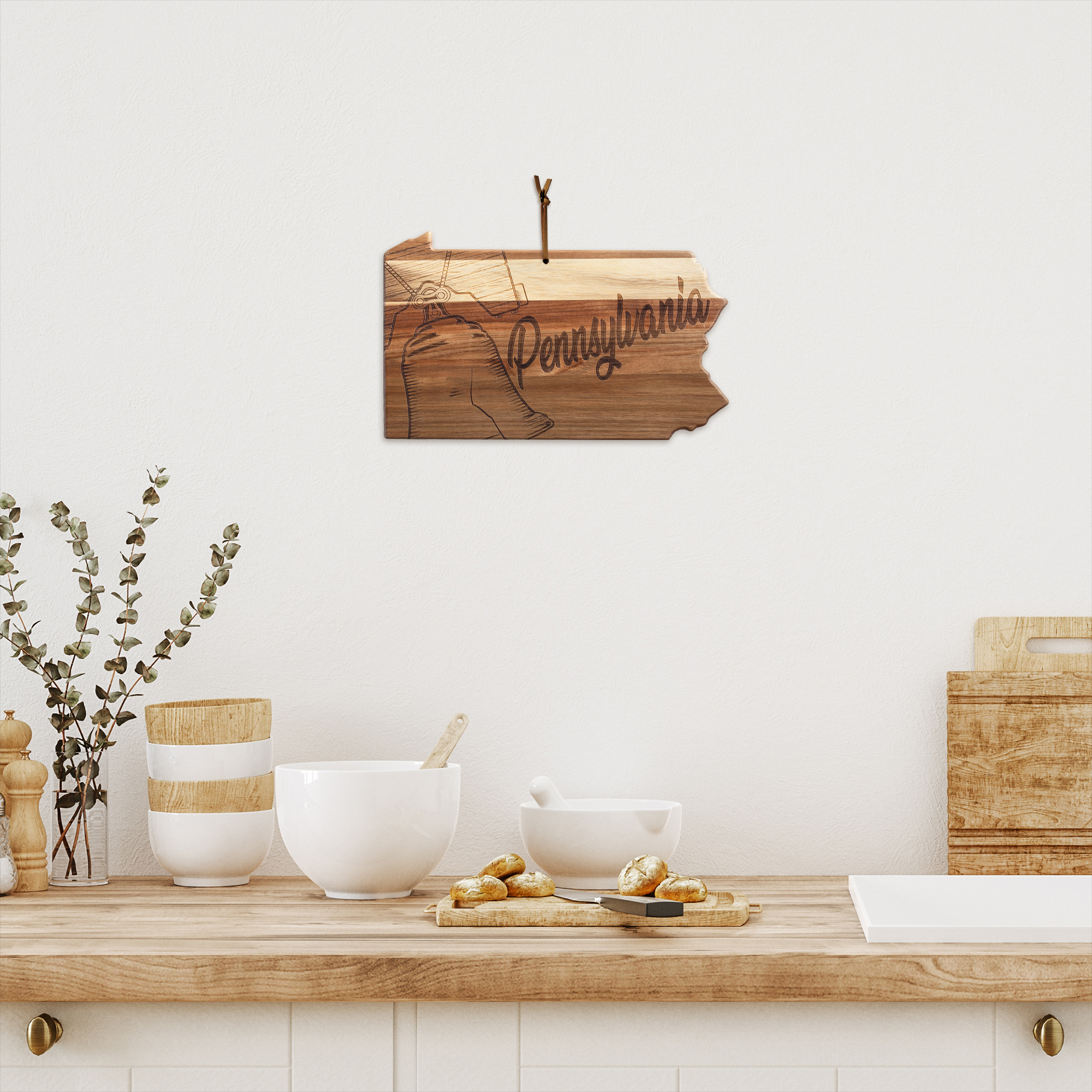 Rock & Branch® Origins Series Pennsylvania State Shaped Wood Serving and Cutting Board 3