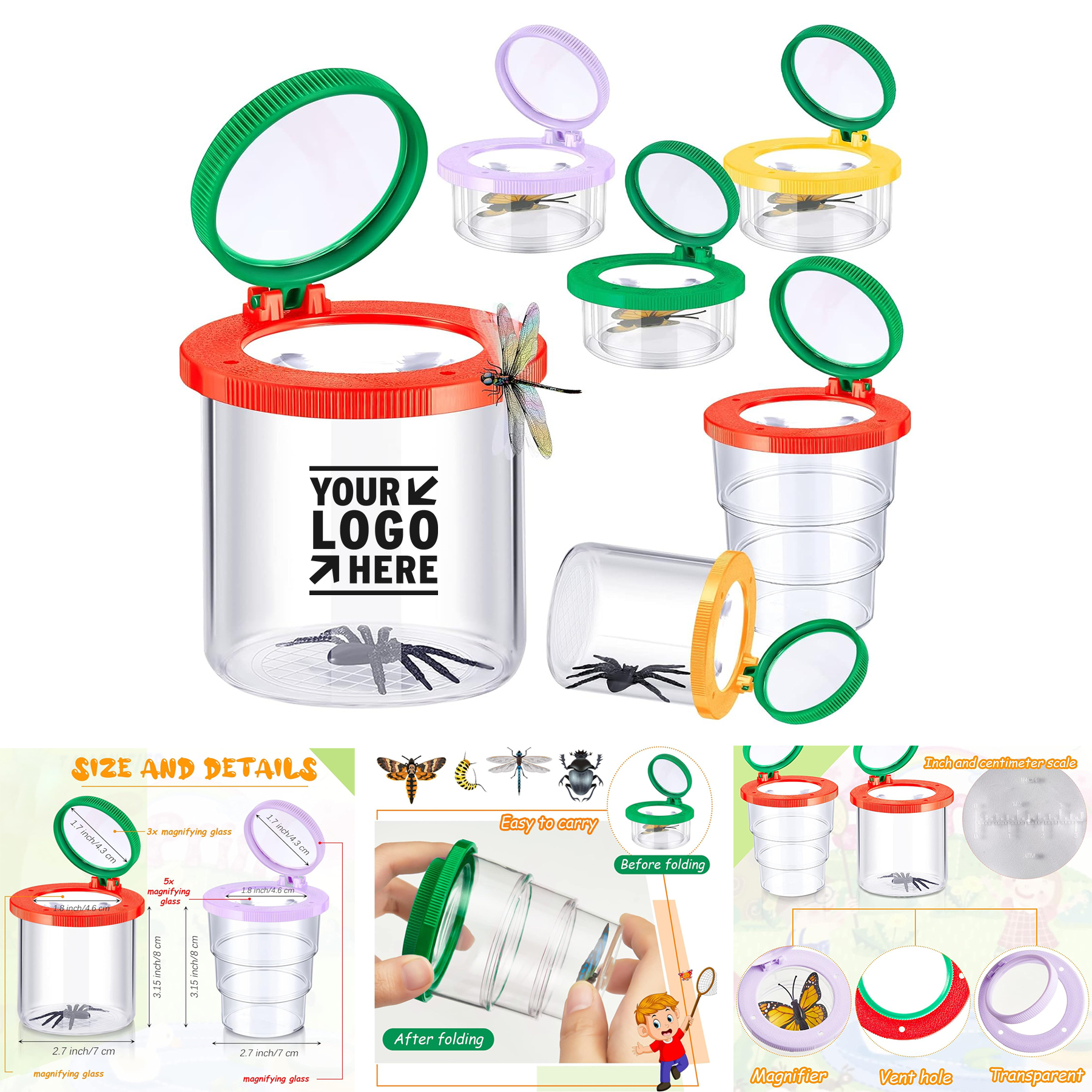 Bug Viewer Magnifying Insect Collecting Jar Box Critter Catcher Science Educational Kit 2