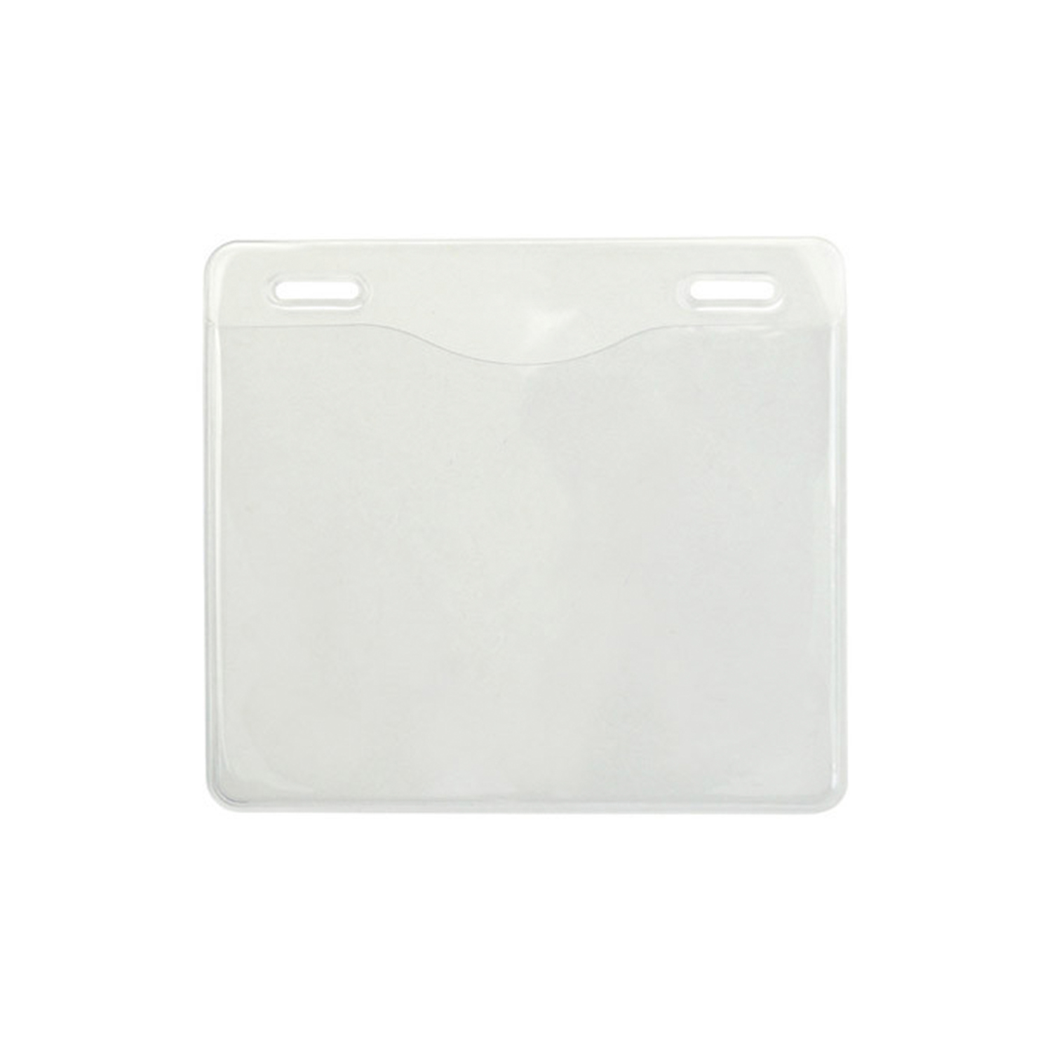 Horizontal Top-Load Clear Vinyl Badge Holder w/ Slot Holes 2