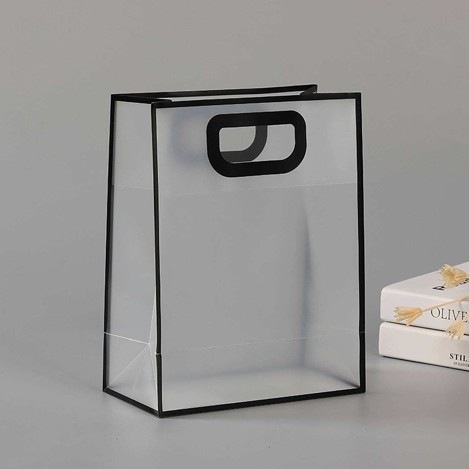 Pvc customized transparent handbag shopping bag 4