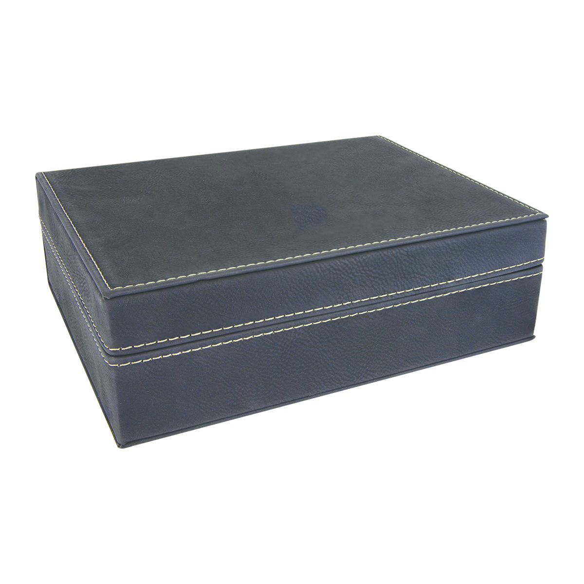 8" x 6 3/8" Black/Gold Leatherette Premium Gift Box 2