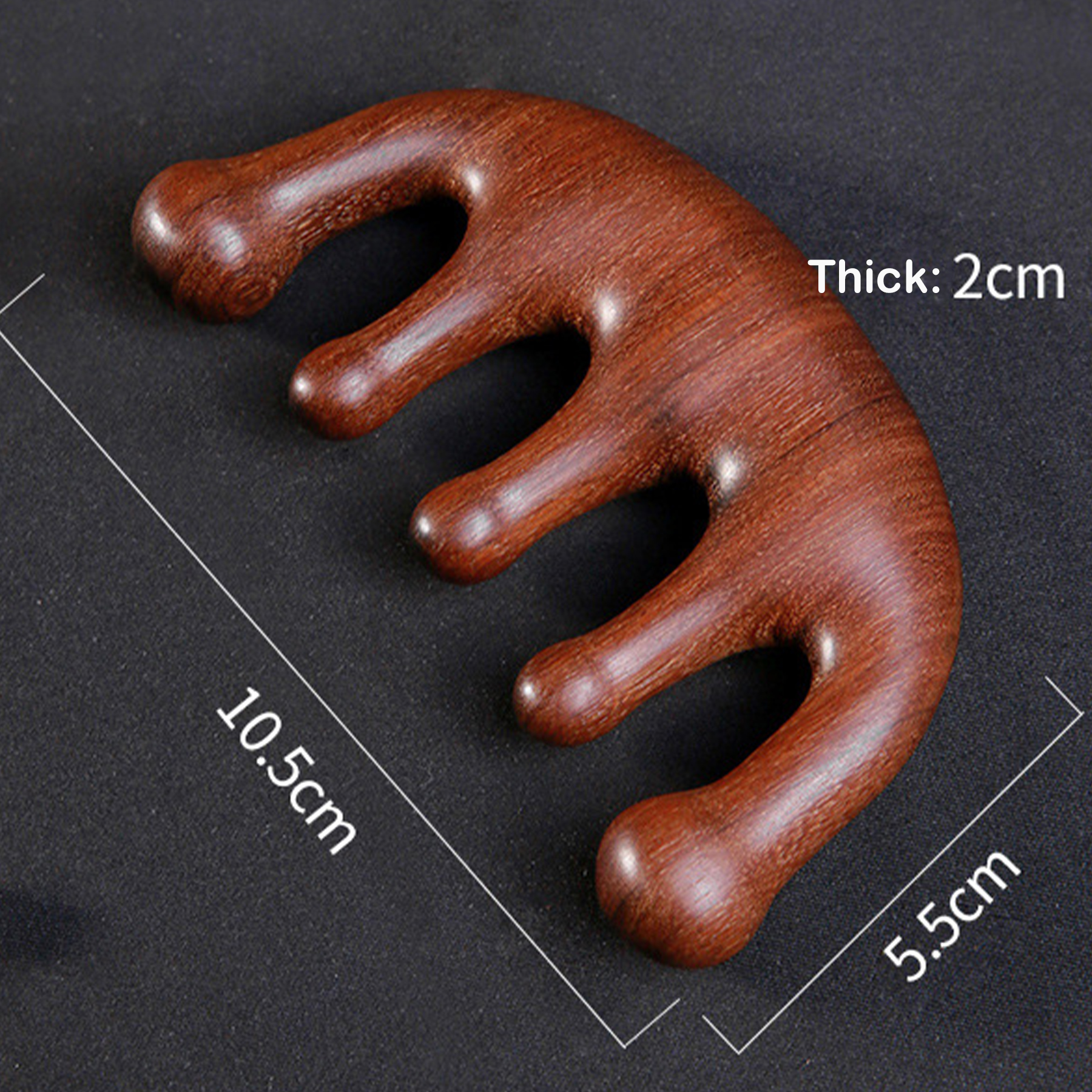 Green Sandalwood Five-tooth Meridians Massage Comb