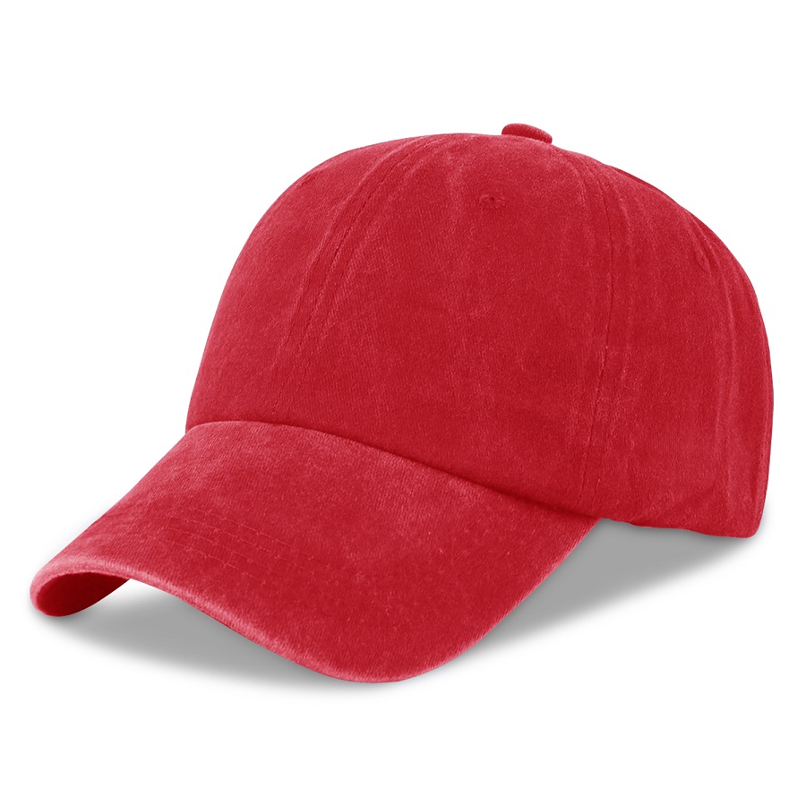 Stock Washed Cotton 6-Panel Baseball Cap w/ D-Ring Metal 13