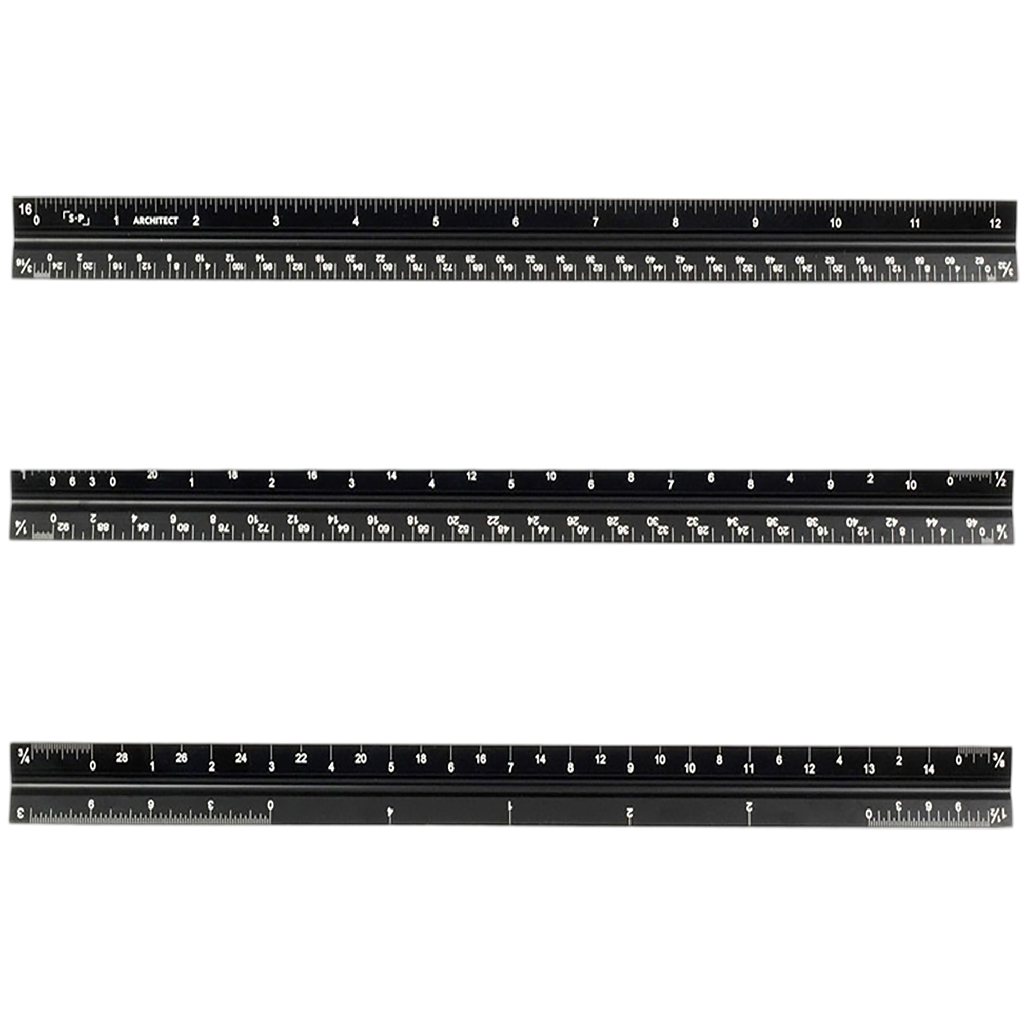 11.8-Inch Aluminum Triangular Scale Ruler for Engineers and Designers 2