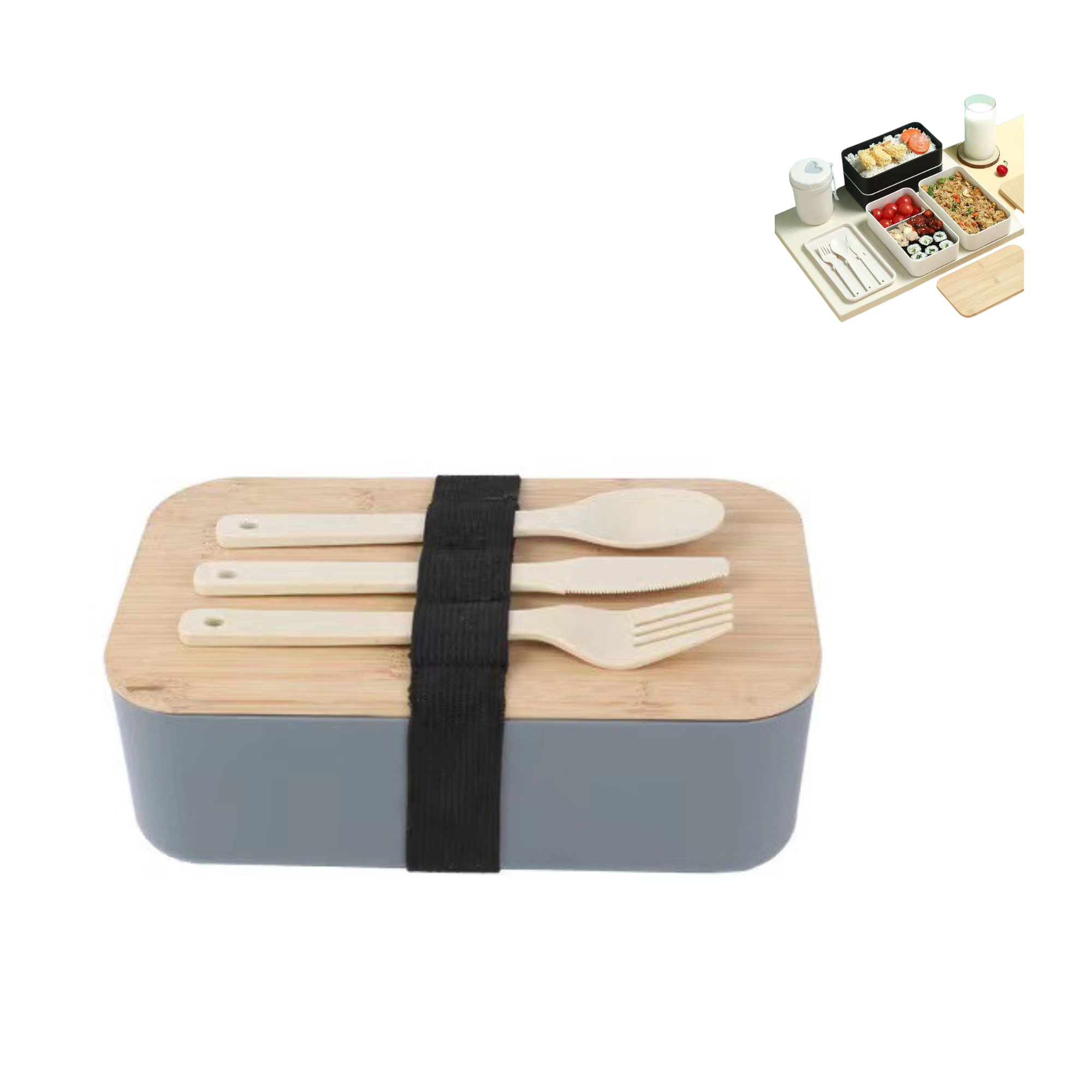 Japanese Bento Box with Bamboo Lid 2